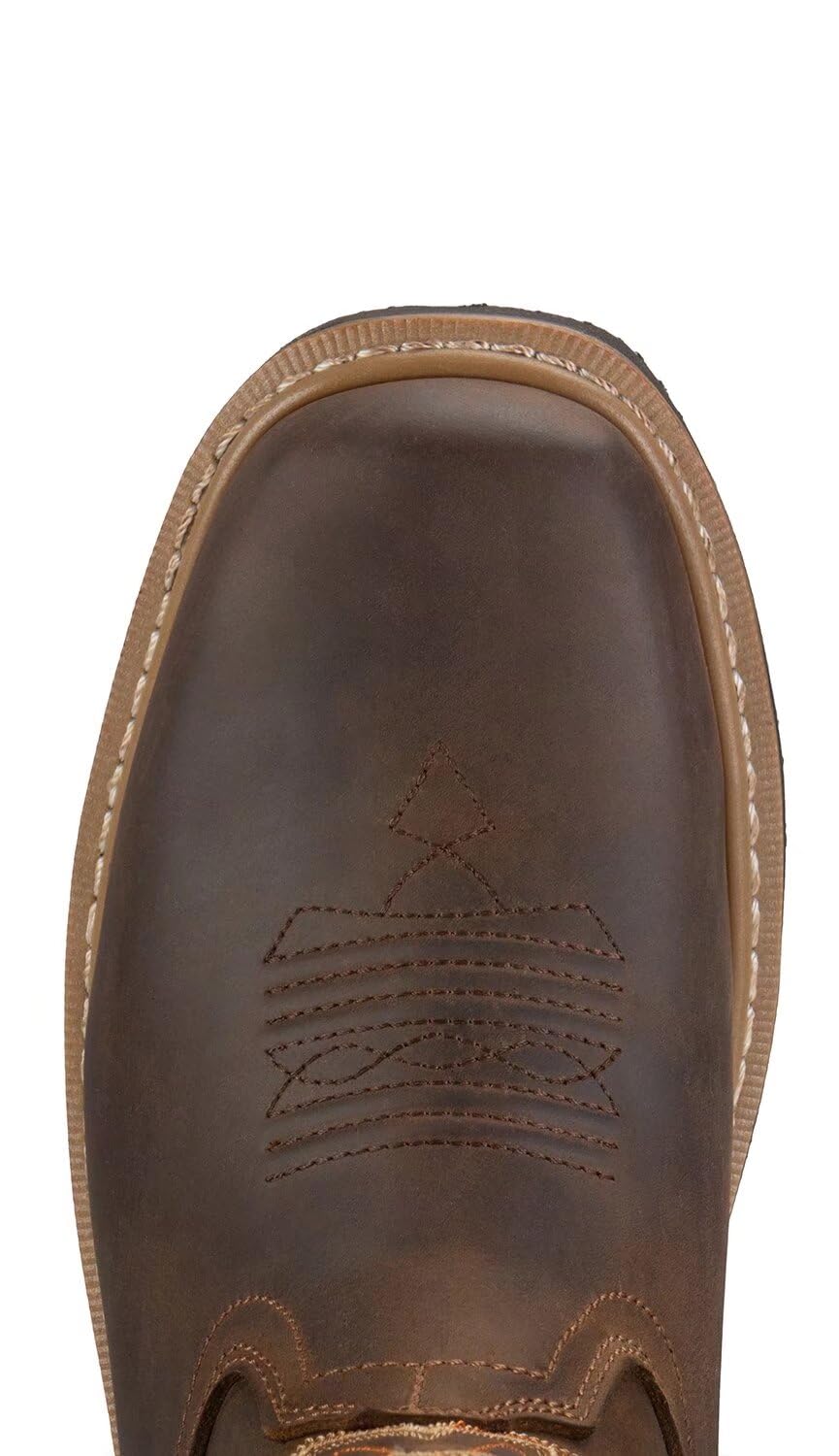 SUREWAY Men's Western Cowboy Boots - Waterproof Square Toe Work Boots, Soft Toe, Oil & Slip Resistant, Thick Leather, Rubber Sole, Comfortable Durable Work Shoes with Embroidered Design | Ideal for Ranch Work, Outdoor Activities & Country Style Fashion