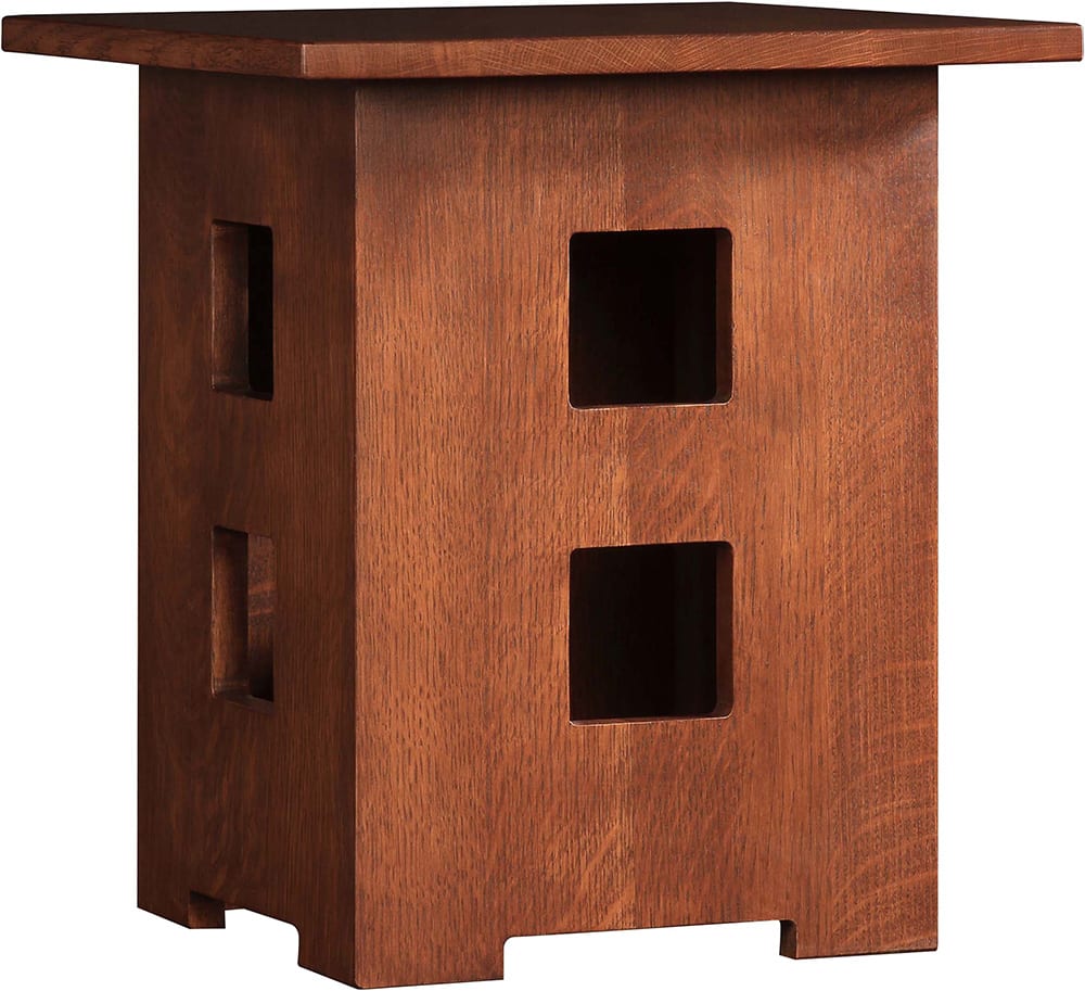 Limbert Tabouret Table - Handcrafted Wooden Stool with Vintage Style - Perfect for Living Room, Bedroom, or Entryway Decor