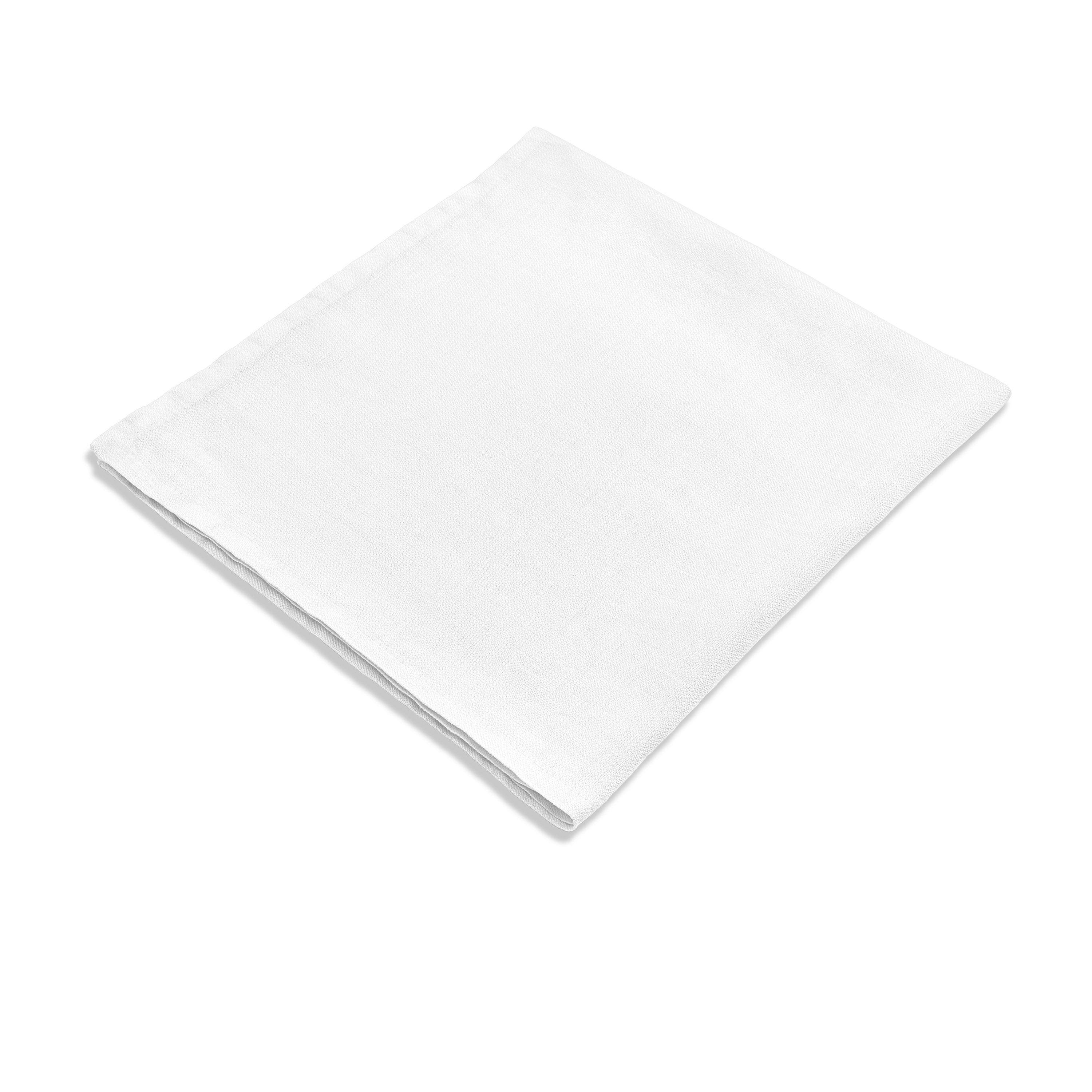 Premium White Linen Sateen Napkins Set of 4 - Soft & Luxurious Dinner Napkins for Formal Dining, Wedding, and Holiday Table Settings