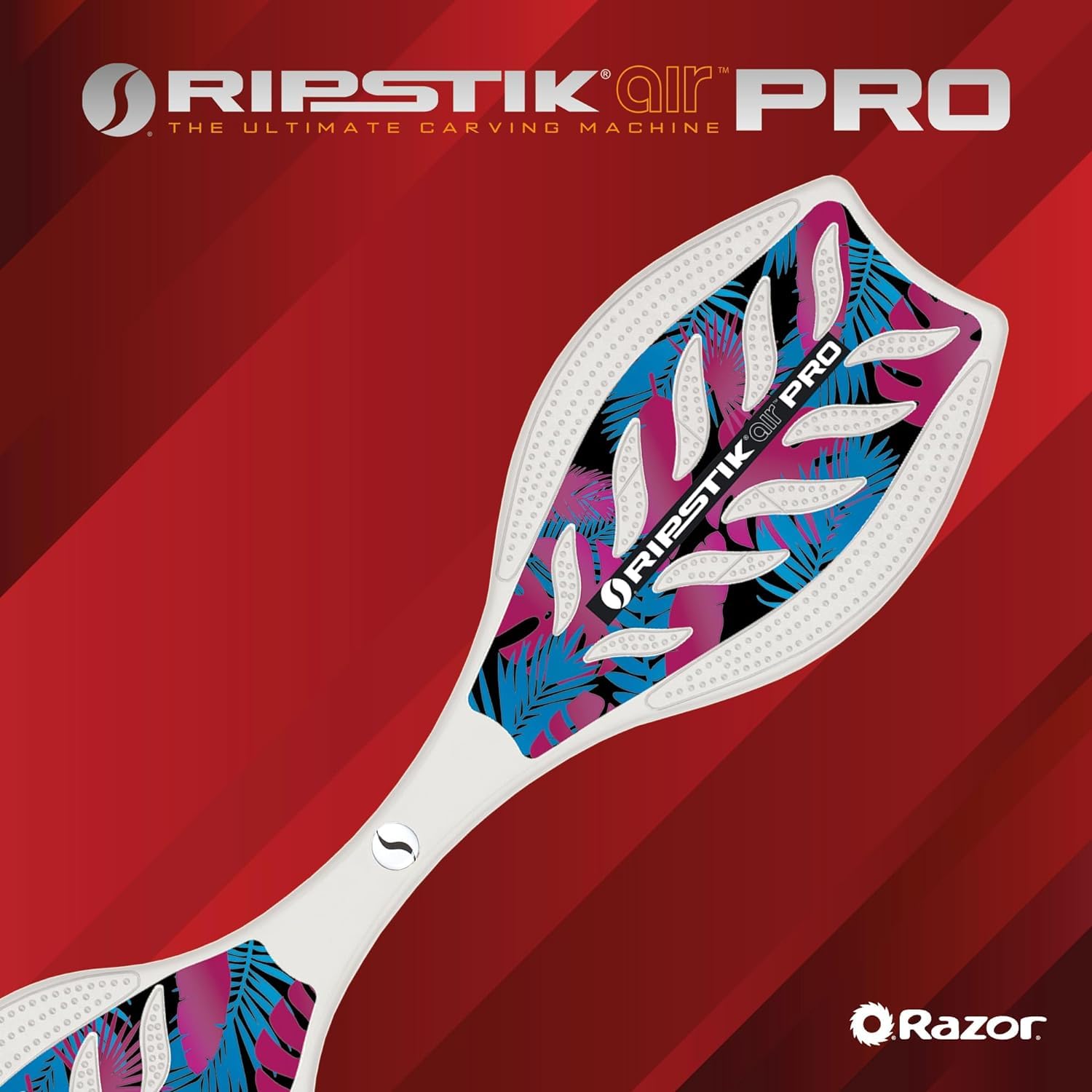 Razor RipStik Ripster Air Pro Waveboard - Lightweight Caster Board for Kids & Teens Ages 8+, Supports Up to 220Lbs (100KG), White Special Edition - Perfect for Skate Parks, Sidewalks & Backyard Riding