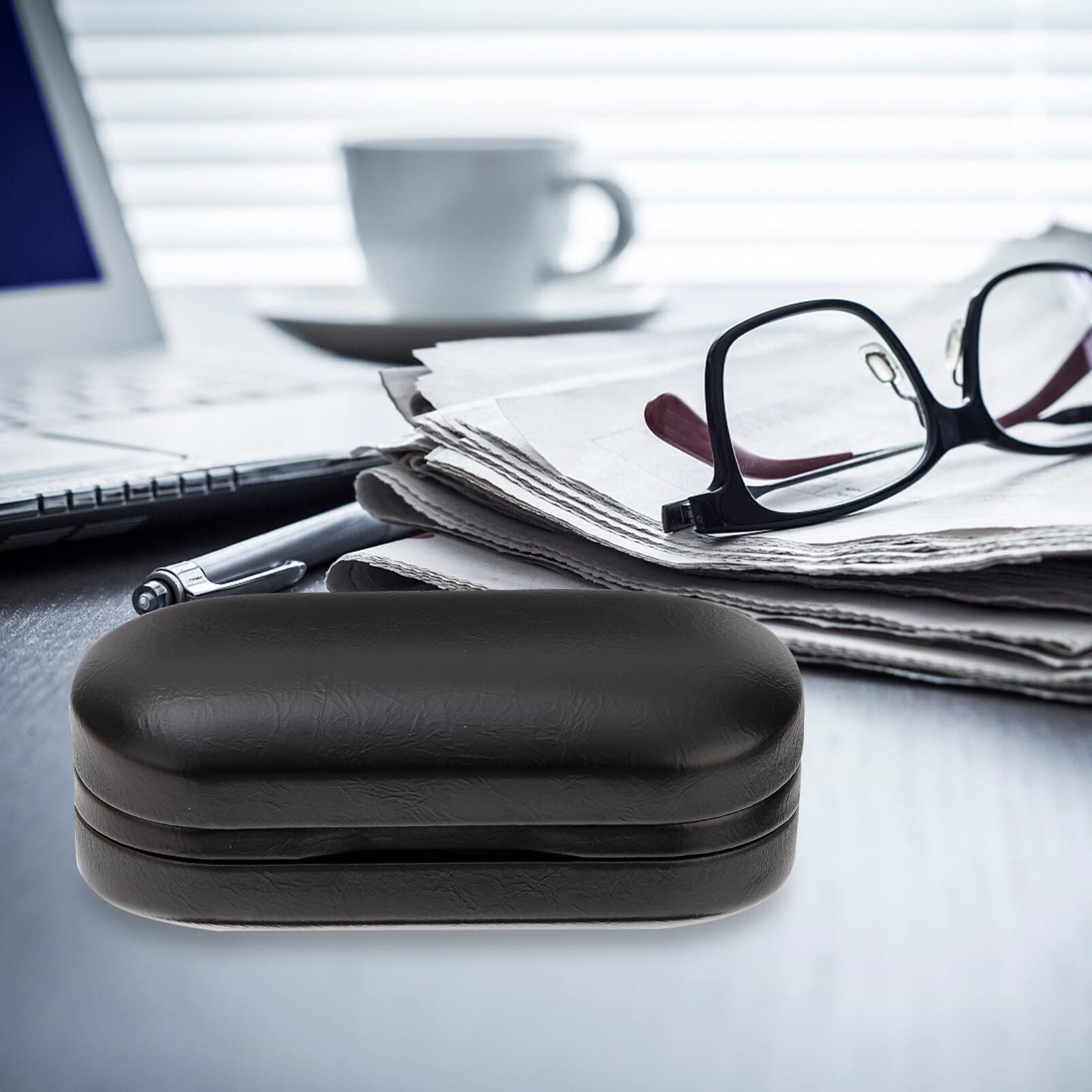 Healifty PU Leather Eyeglasses Case - Protective Sunglasses Organizer Box for Glasses & Spectacles Display | Perfect for Travel, Home, Office Storage