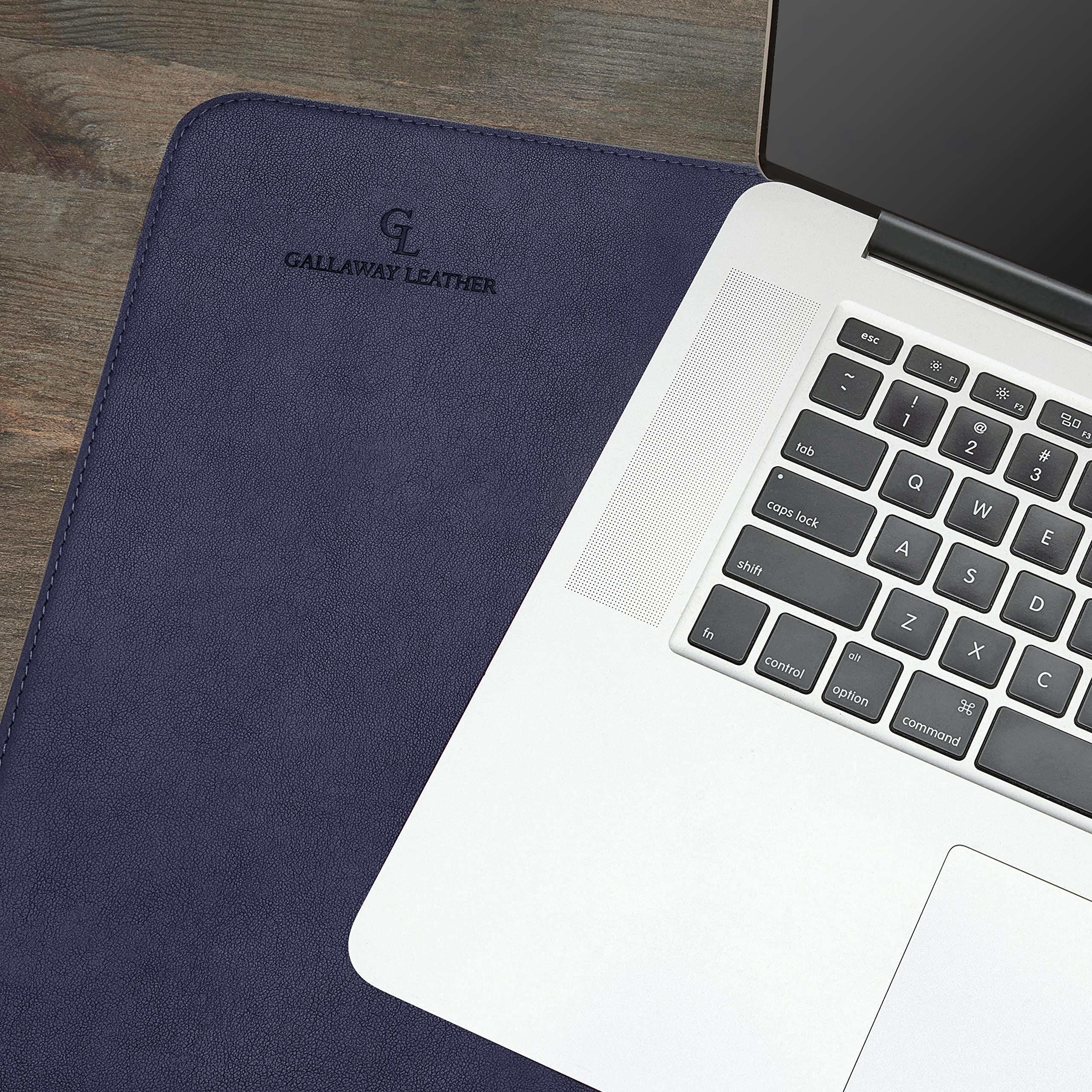Gallaway Leather Desk Pad – 25 x 17 inch Large Office Desk Mat - Premium PU Leather Desktop Protector & XXL Mouse Pad for Writing, Typing & Work - Navy Blue - Perfect for Home Office, Study & Workspace