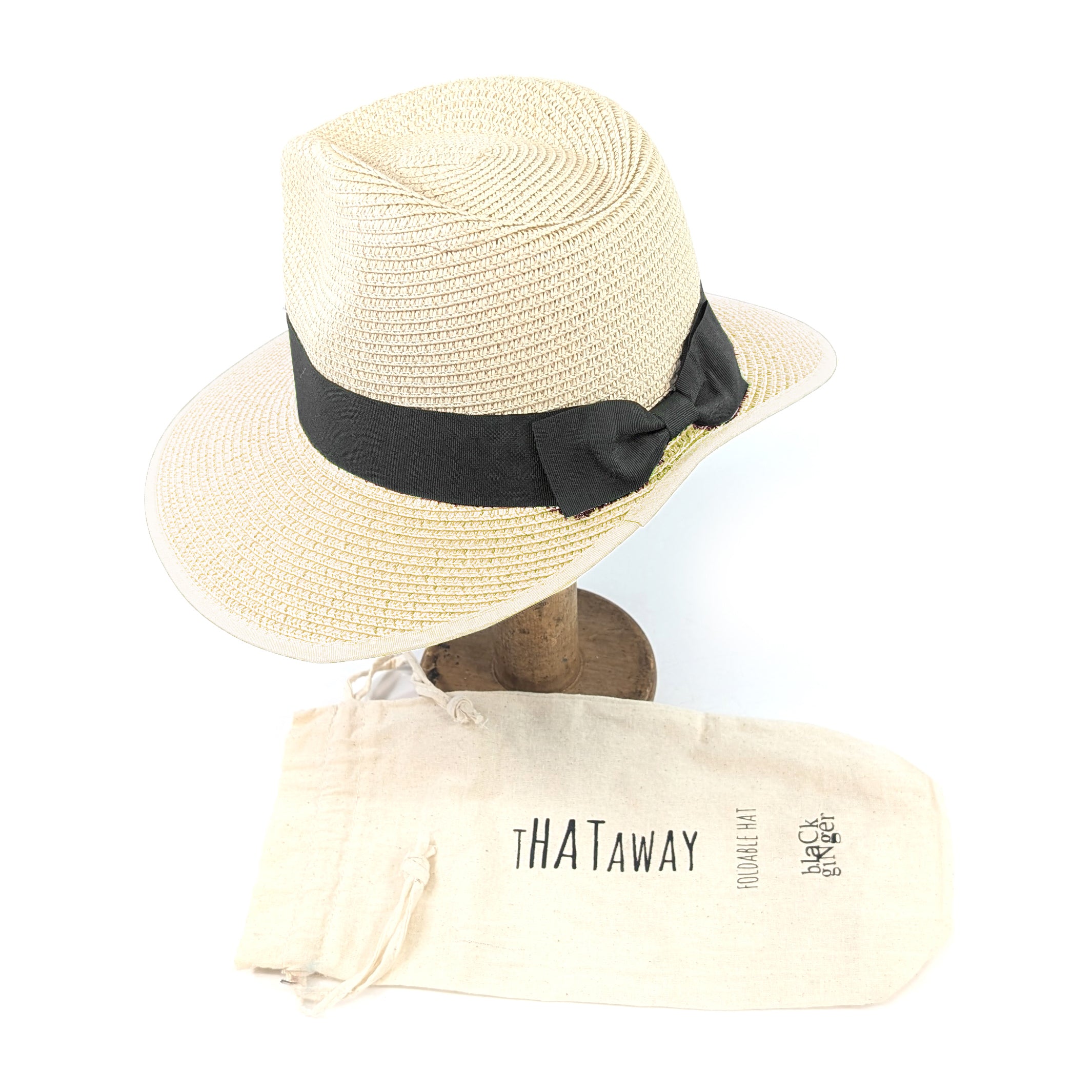 Open Back Panama Foldable Sun Hat (57cm) - Natural Straw for Women & Men - Perfect for Beach, Travel, and Outdoor Activities