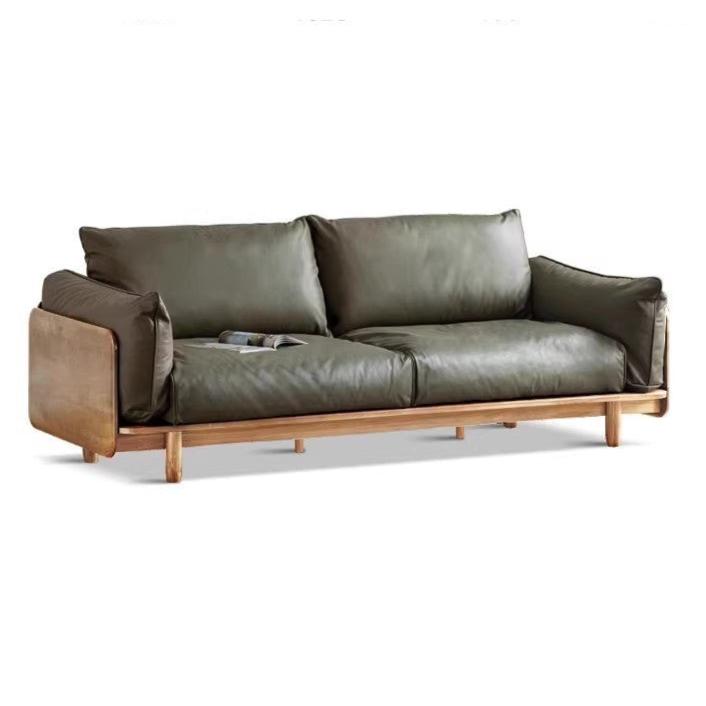 86.2x37.4x31.8 inch / 219x90x81сm / Natural wood color / three-person (leather two colors optional)