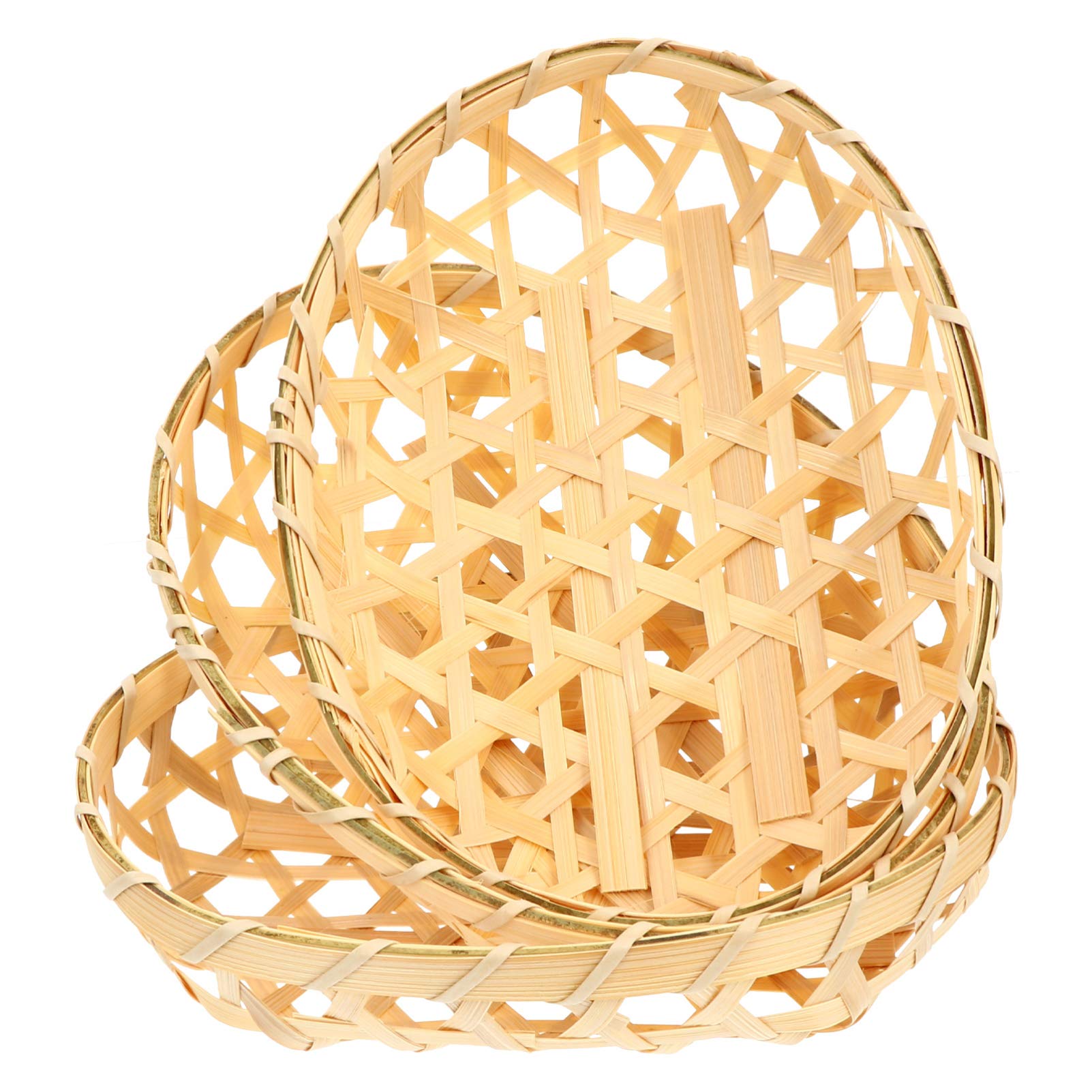 3-Piece Woven Egg Storage Basket - Portable Desktop Organizer for Fruits, Vegetables, Snacks & Home Decor | Perfect for Kitchen Counter, Pantry Organization & Farmhouse Style Decor