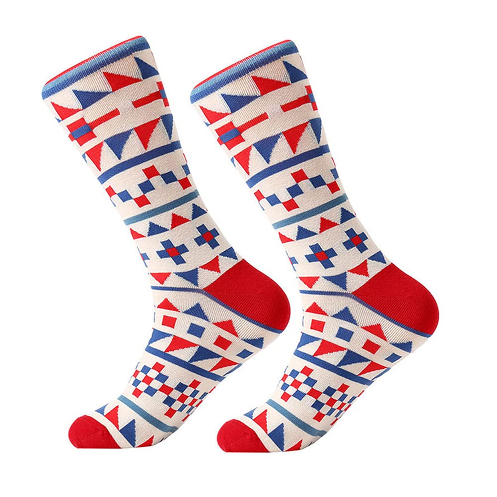 DRASEX Men's Dress Socks - Colorful Cotton Crew Socks with Fun Patterns for Business & Casual Wear | Perfect for Office, Parties & Everyday Comfort