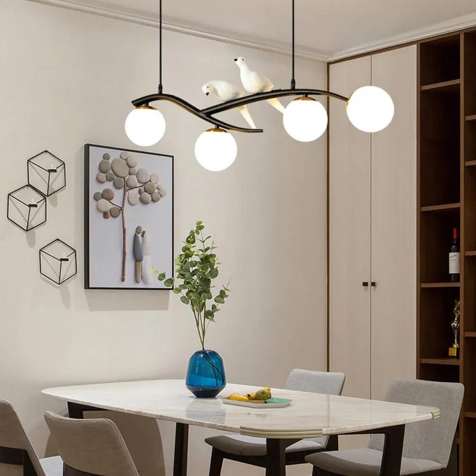 Stylish White Bird Pendant Light for Kitchen - Modern Farmhouse Ceiling Decor - Perfect for Dining Room, Bedroom, or Living Room Lighting