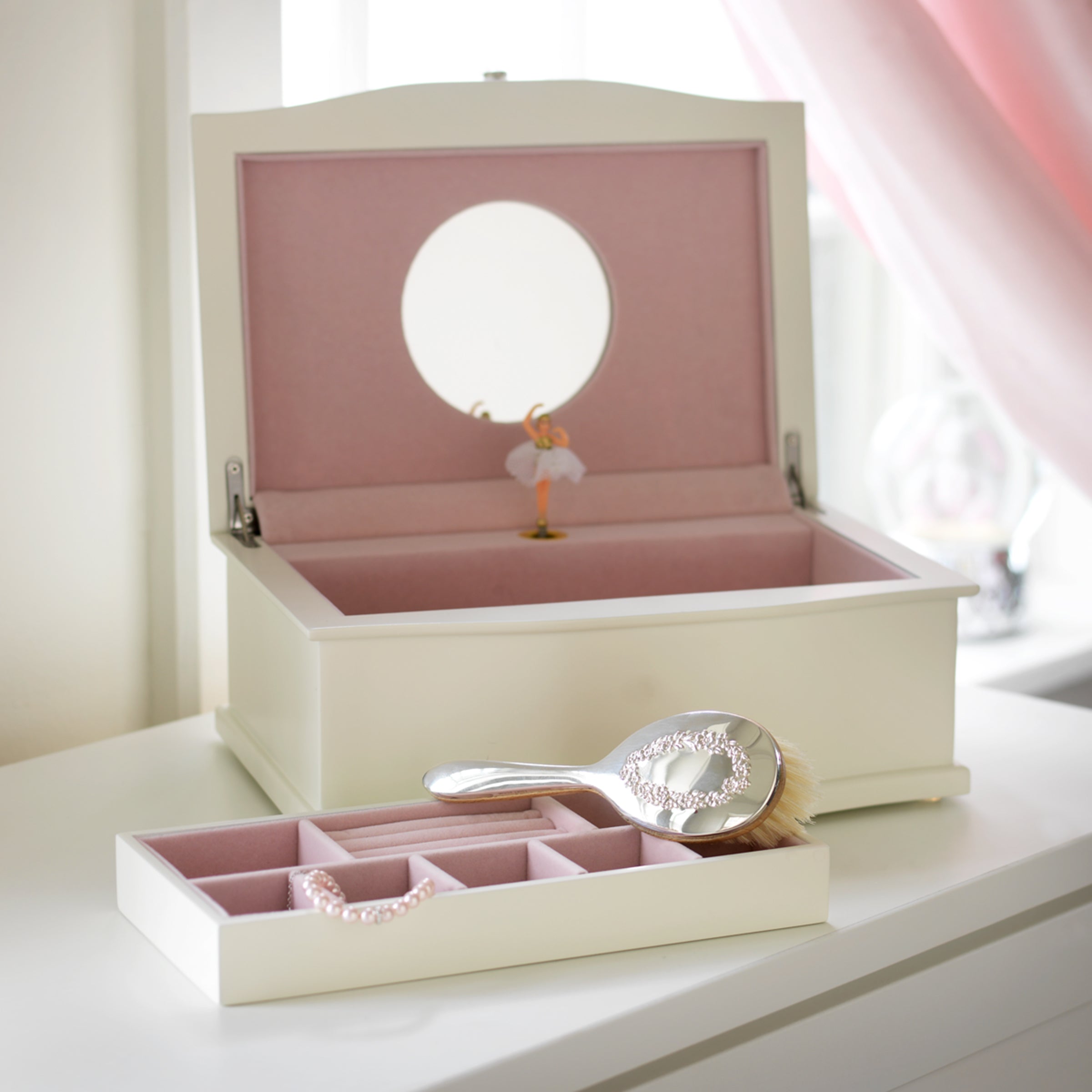 Ballerina™ Musical Jewelry Box for Girls - Elegant Pink Ballet Jewelry Storage with Twirling Dancer & Melody - Perfect Gift for Birthdays, Christmas & Special Occasions