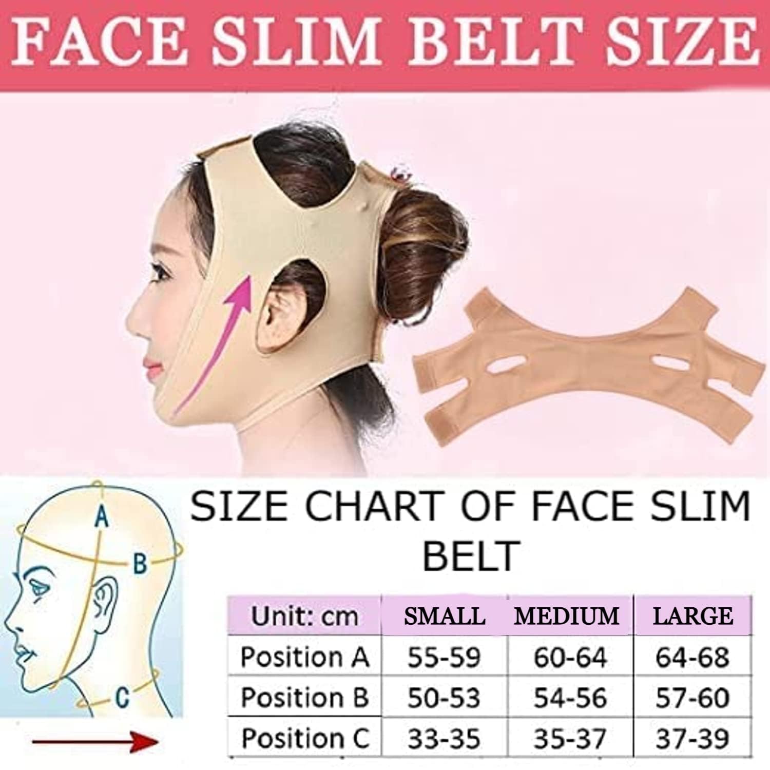 Alexvyan Beige Facial Slimming Mask for Double Chin - Breathable Face Lifting Belt, V-Shape Face Slimming Strap for Women - Anti Wrinkle & Anti Double Chin - Ultra Thin Design (L Size) - Perfect for Home Spa, Yoga, and Skincare Routine