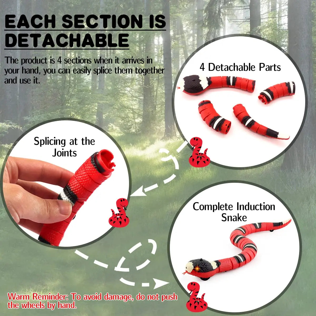 Smart Sensing USB Rechargeable Cat Toy - Interactive Snake Teaser for Indoor Cats, Fun Exercise & Playtime for Kittens & Adult Cats - Perfect for Boredom Relief & Bonding