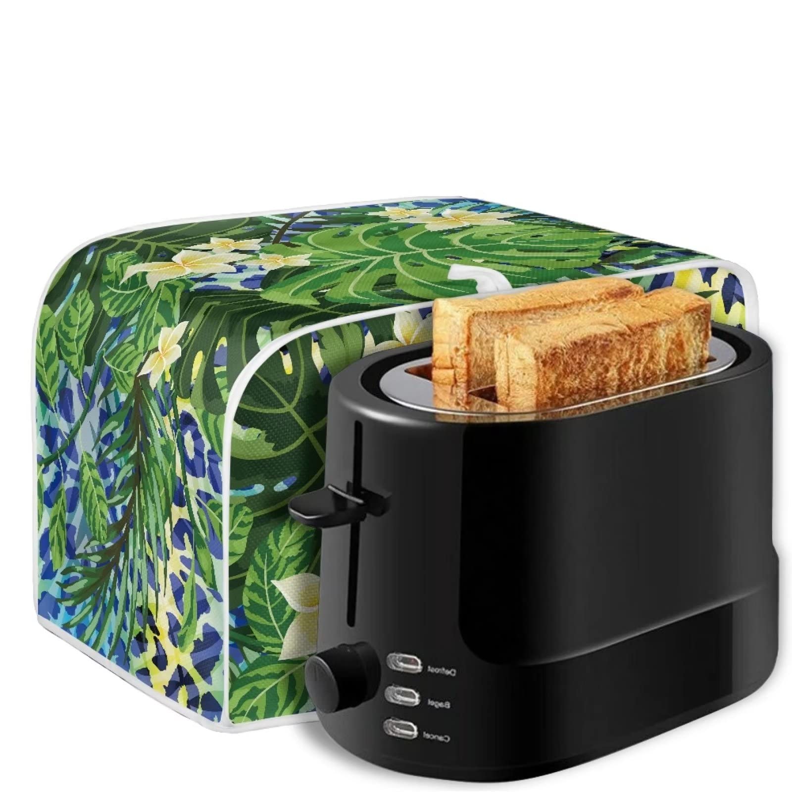 Uasibuni Floral Leaf Pattern 2-Slice Toaster Cover - Dustproof Kitchen Appliance Protector for Bread Toasters & Ovens | Perfect for Home, Cafe & Bakery Use