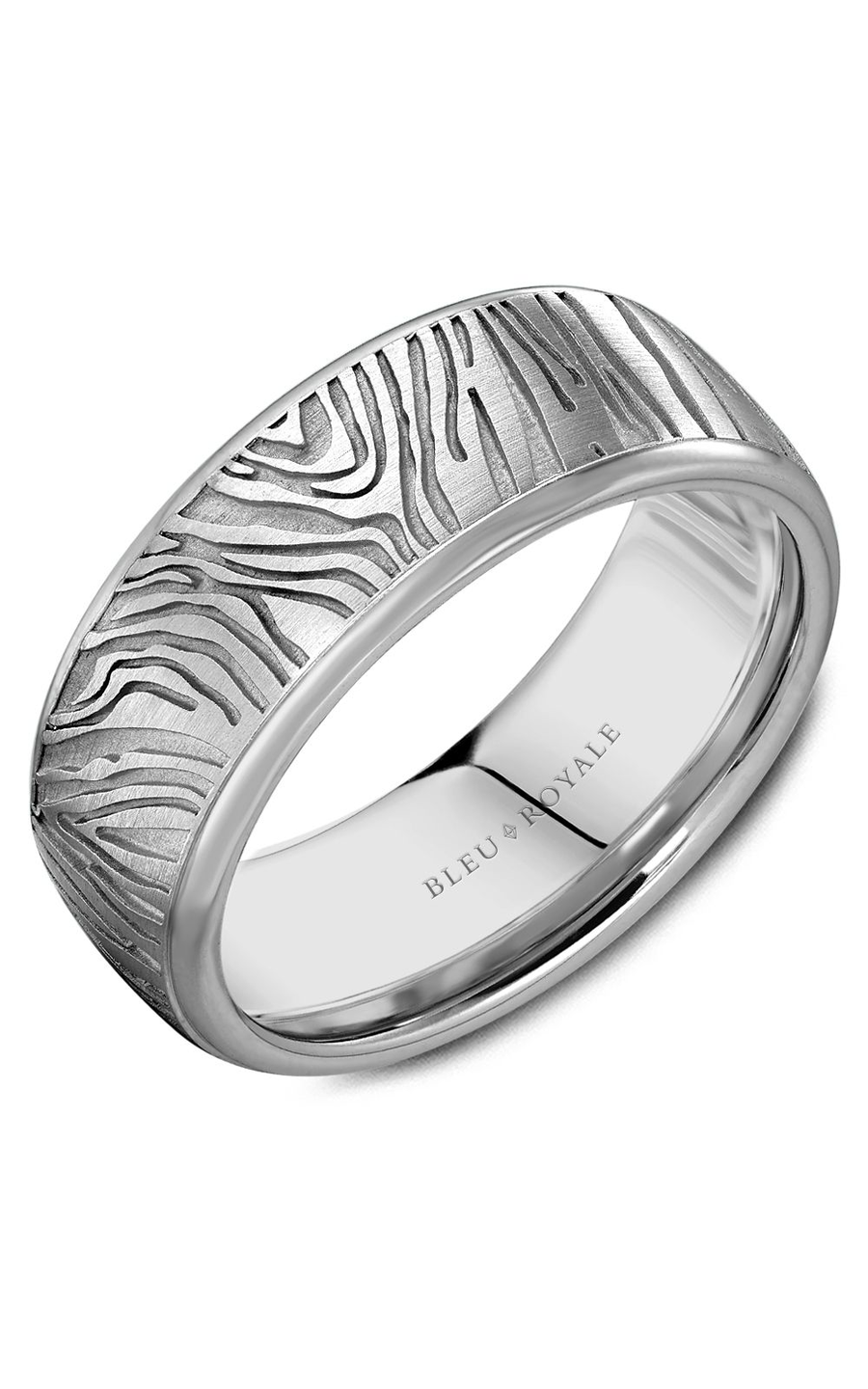 Bleu Royale Men's Wedding Band RYL 055W8 - 14K White Gold Classic Ring for Grooms & Husbands - Perfect for Weddings, Anniversaries & Special Occasions