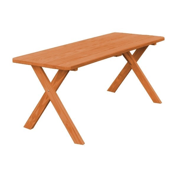Pressure Treated Pine Crossleg Table - Durable Outdoor Patio Dining Furniture for Garden, Deck & Backyard - Weather Resistant & Long-Lasting