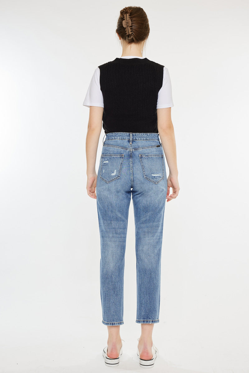 Bobbie Ultra High Rise Straight Leg Jeans for Women - Stretchy Denim Pants, Comfortable & Flattering Fit - Perfect for Casual Wear, Office, and Night Out
