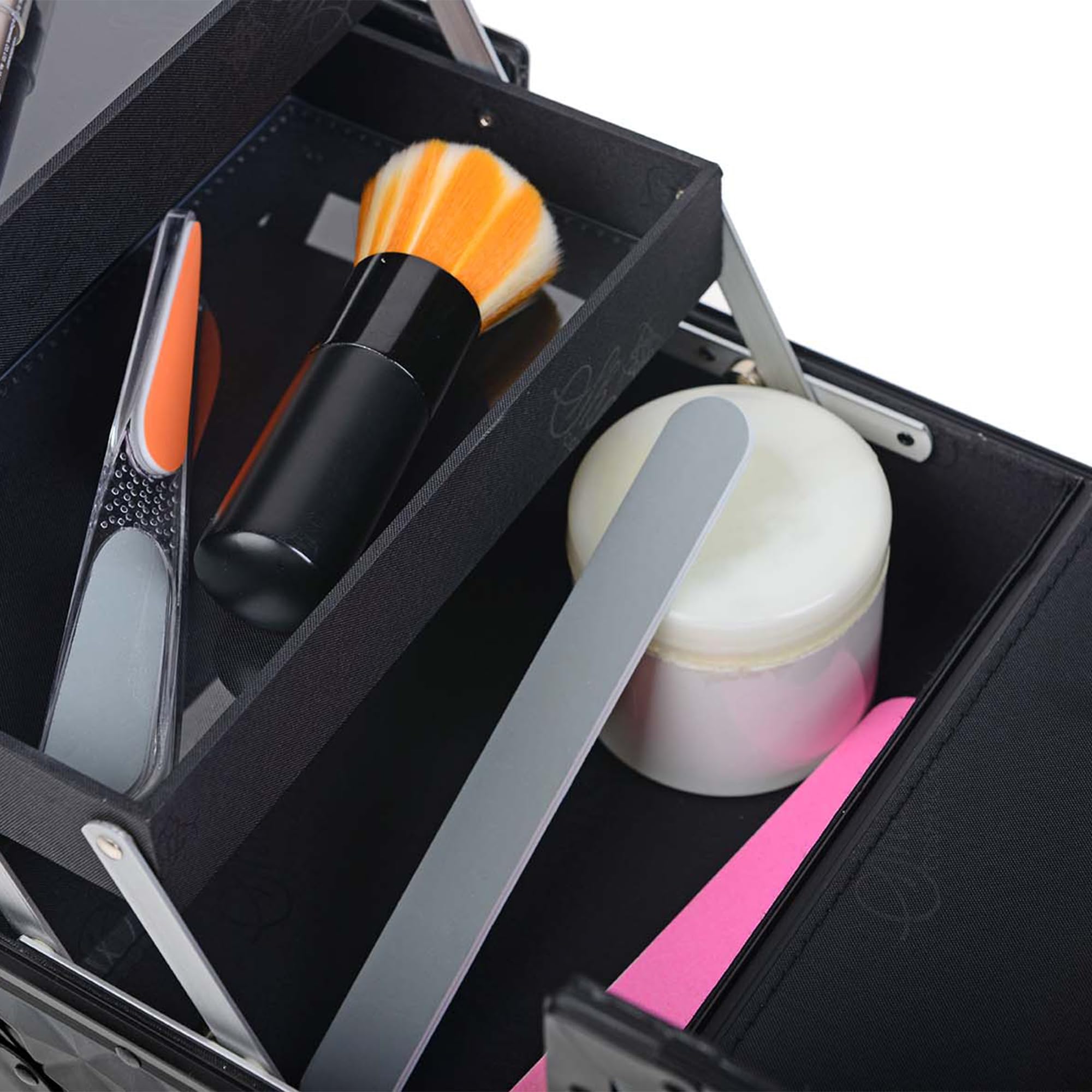 SHANY Chic Makeup Train Case with Mirror & Locks - Portable Beauty Organizer for Travel & Professional Use