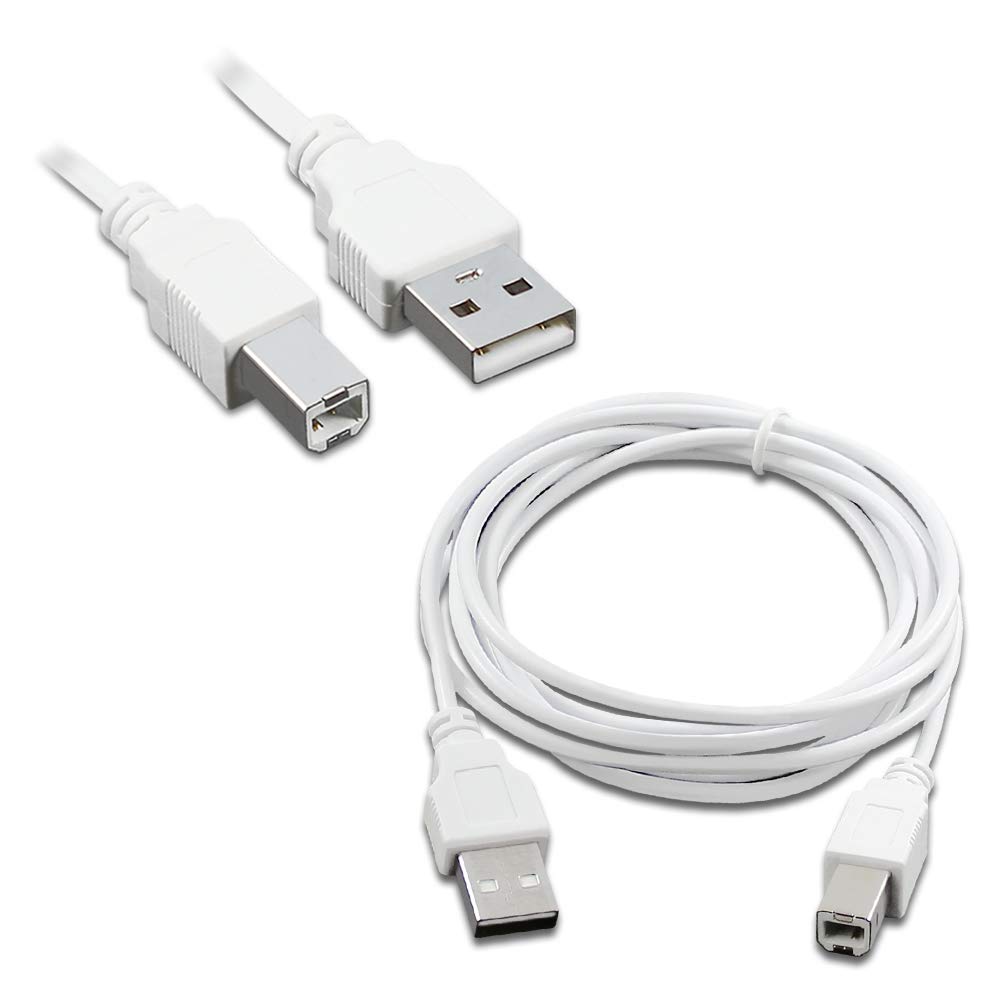 6FT USB 2.0 A to B Printer Scanner Cable - Harper Grove White Printer Cord for HP PhotoSmart, TouchSmart, Laserjet 1000-1022nw | Perfect for Home Office, Small Business & All-in-One Printer Connectivity