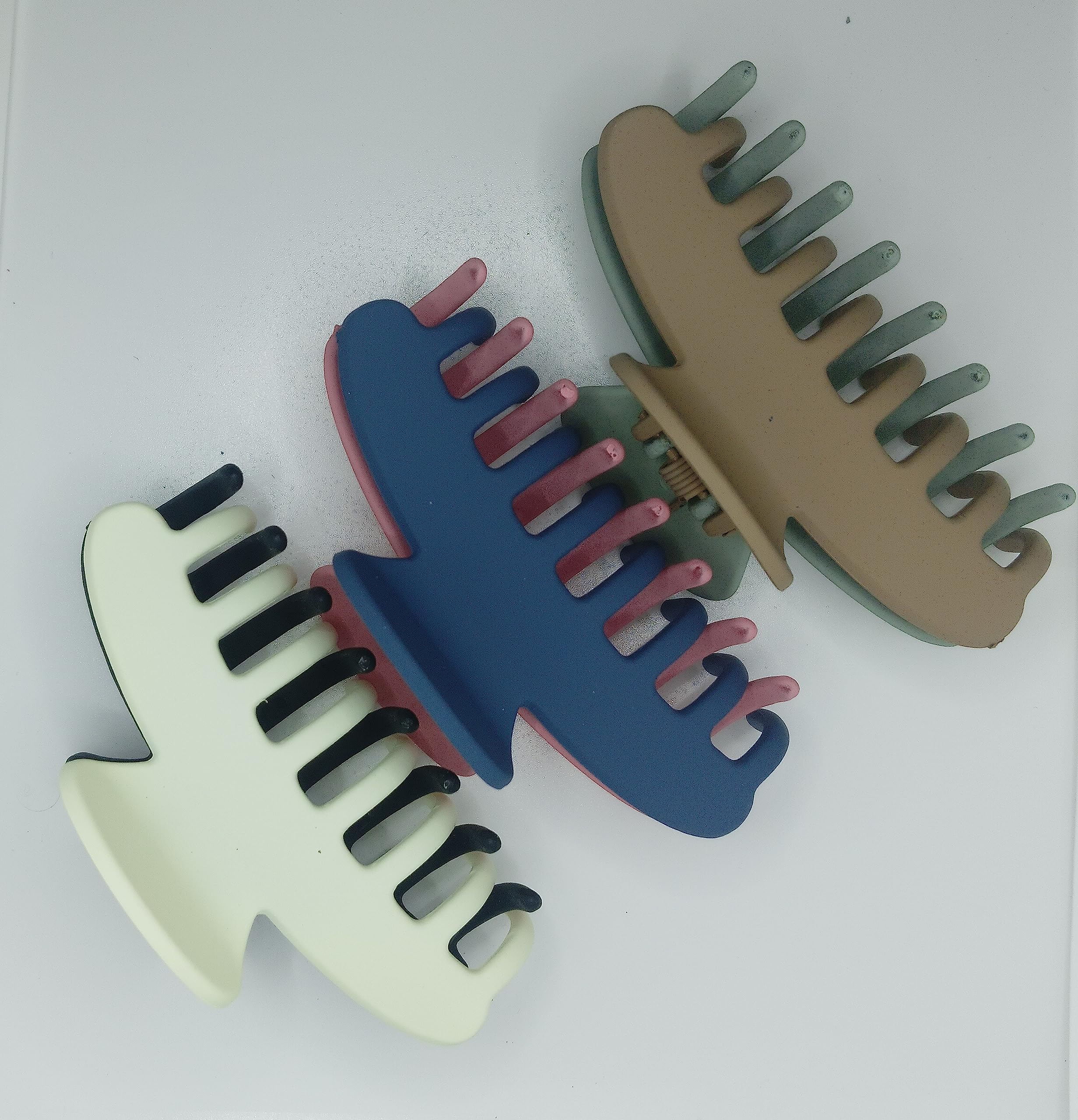 ADHIYAGYA 3 PCS Matte Hair Claw Clips for Women - Strong Hold Double Shade Hair Clips for Thick Hair, Fashion Hair Accessories for Girls & Women - Perfect for Work, School, Parties & Everyday Styling