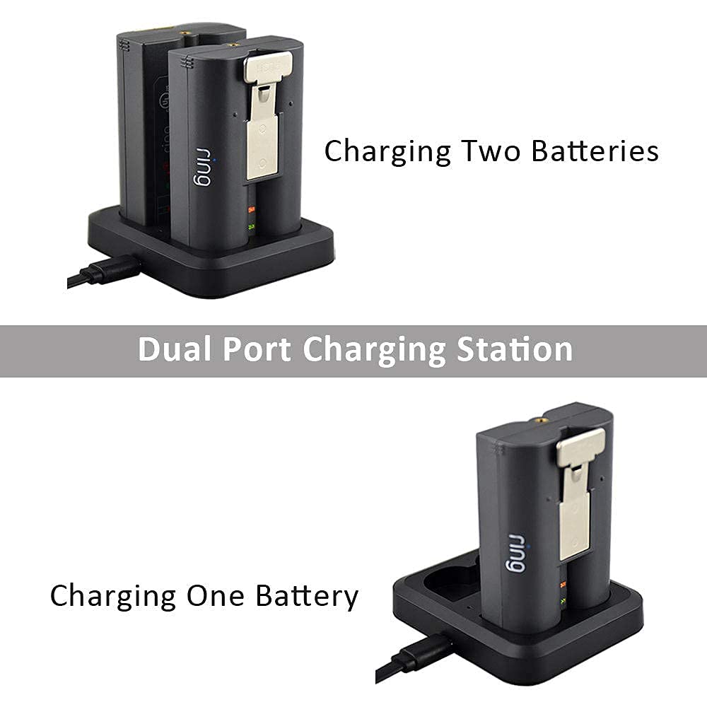 **Dual Ring Battery Charger Station for Ring Spotlight Cam, Video Doorbell 2/3/4 & Stick Up Cam - Fast Charging Dock for Rechargeable Batteries (Batteries Not Included) - Perfect for Home Security & Outdoor Monitoring**