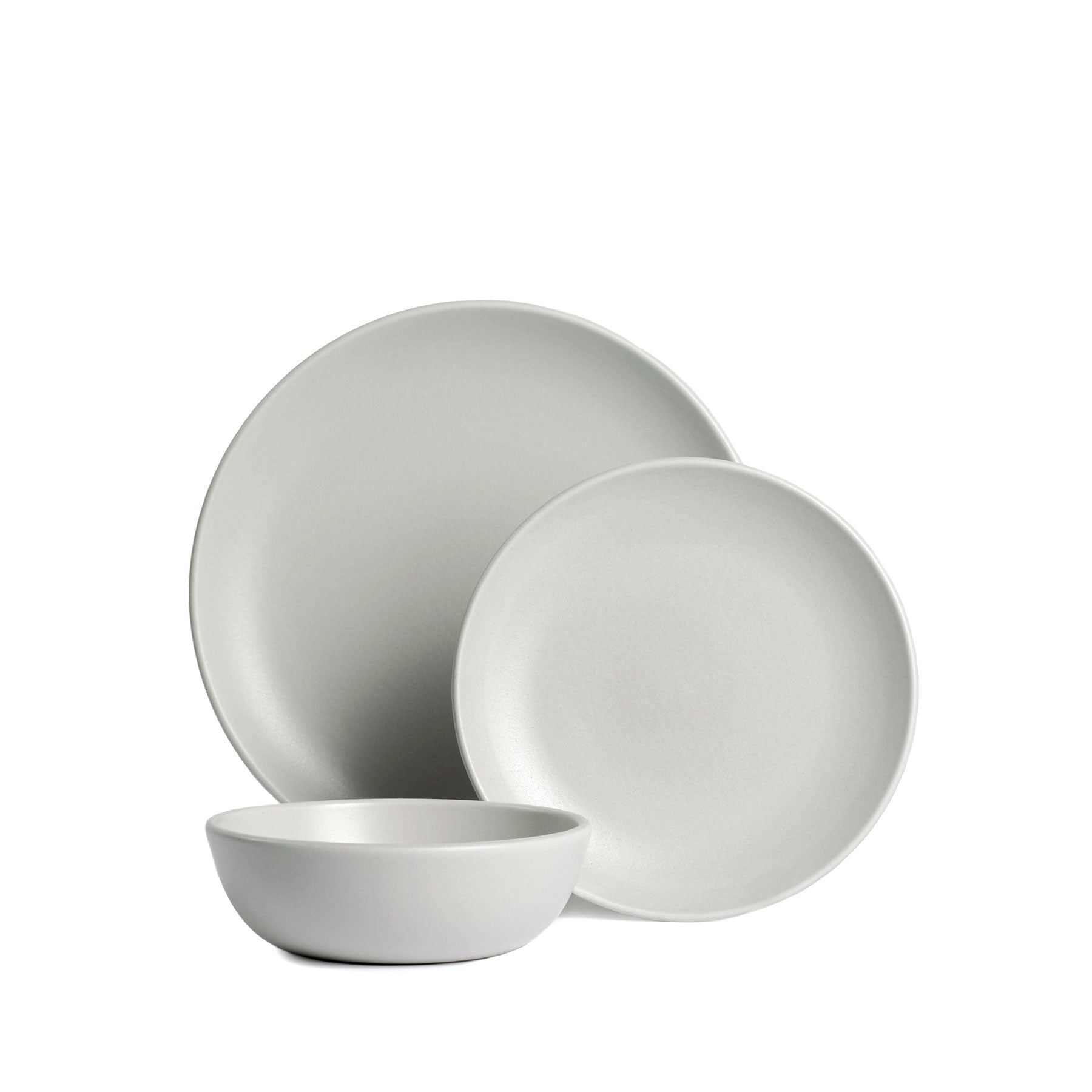 Sea Mist 3-Piece Ceramic Dinnerware Set - Plates, Bowls & Mugs for Everyday Dining, Family Meals & Entertaining Guests