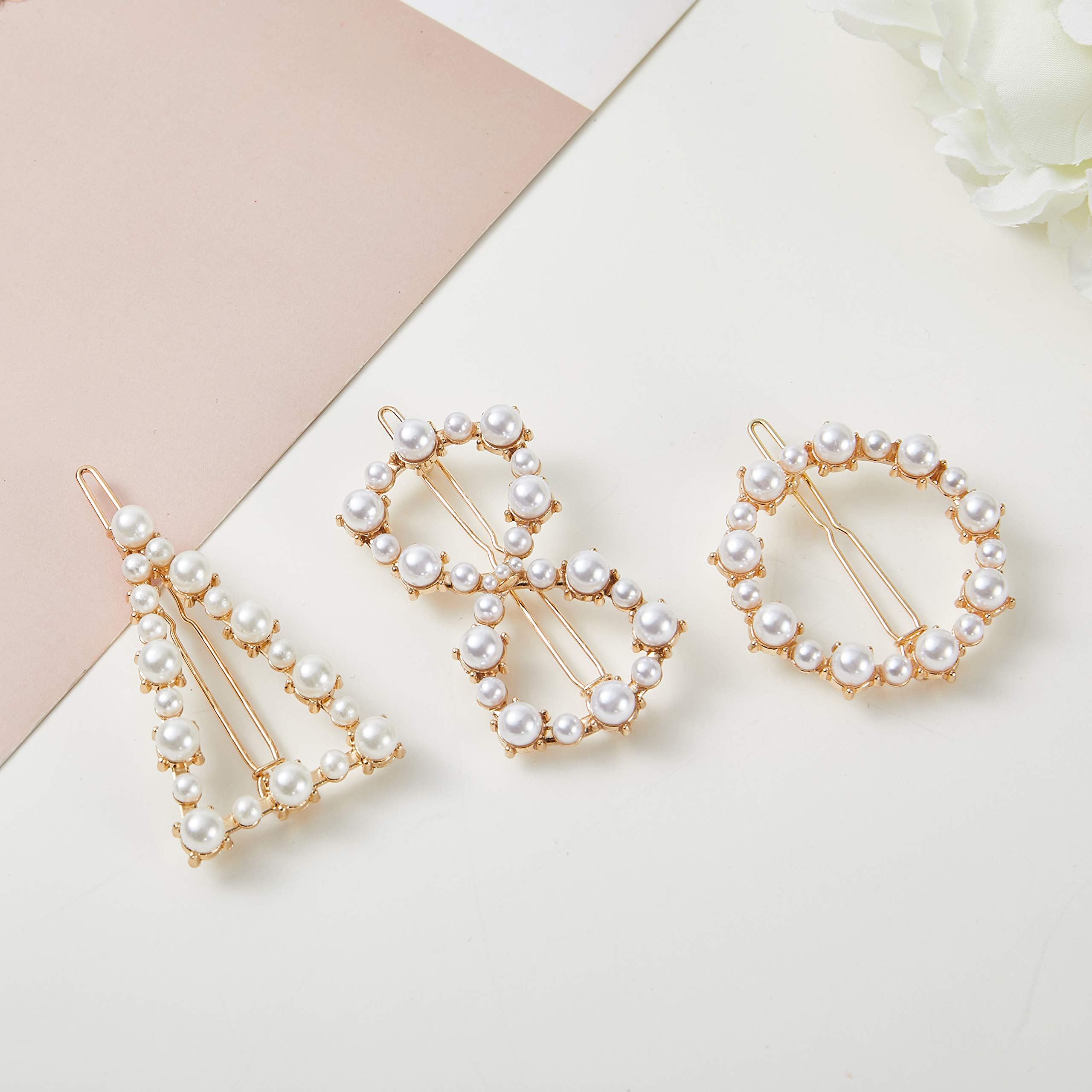 Elegant Crystal Pearl Hair Clips for Women - Metal Hair Barrettes, Bobby Pins & Hair Accessories - Perfect for Weddings, Parties & Everyday Style