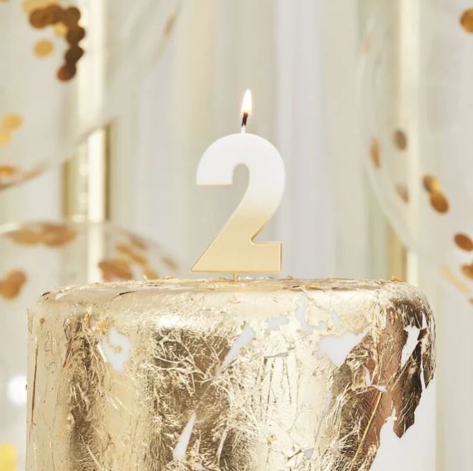Ombre Gold Scented Candle - Elegant Home Decor for Weddings, Parties & Romantic Ambiance | Number 2 Design