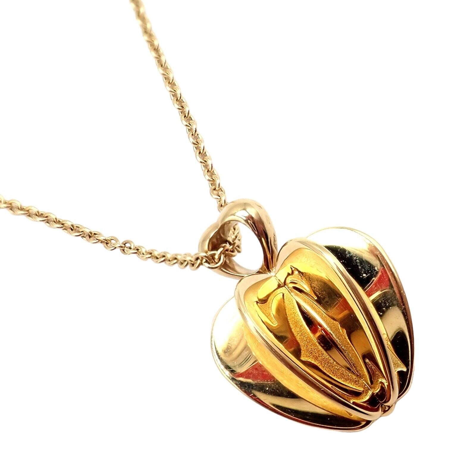 Cartier 18k Yellow Gold Double C 3D Apple Pendant Necklace for Women - Luxury Jewelry Gift for Anniversary, Birthday & Special Occasions