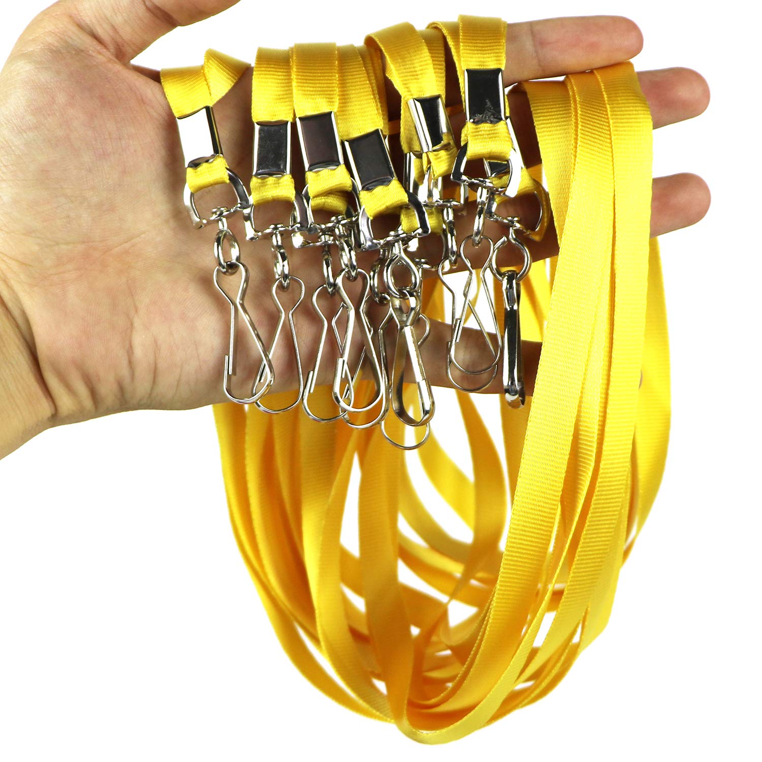 Premium Nylon Lanyards for Cruise, Office & School - 100Pack (Yellow)