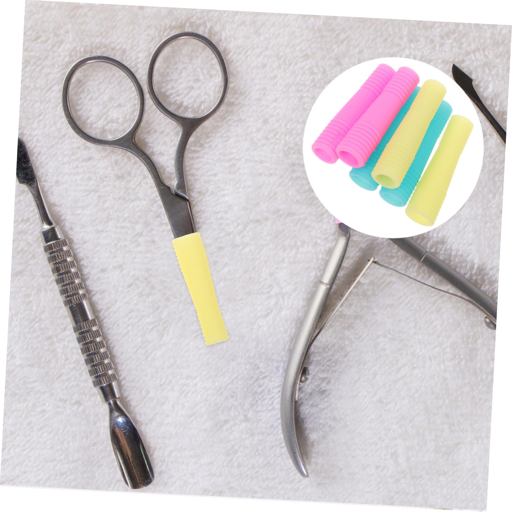 6-Piece Tweezer & Scissors Protector Set - Small Scissors Cover, Nail Art Scissors Sleeve, Point Protectors for Eyelash Tweezers & Sharp Tools - Perfect for Salon, Beauty, and Home Use