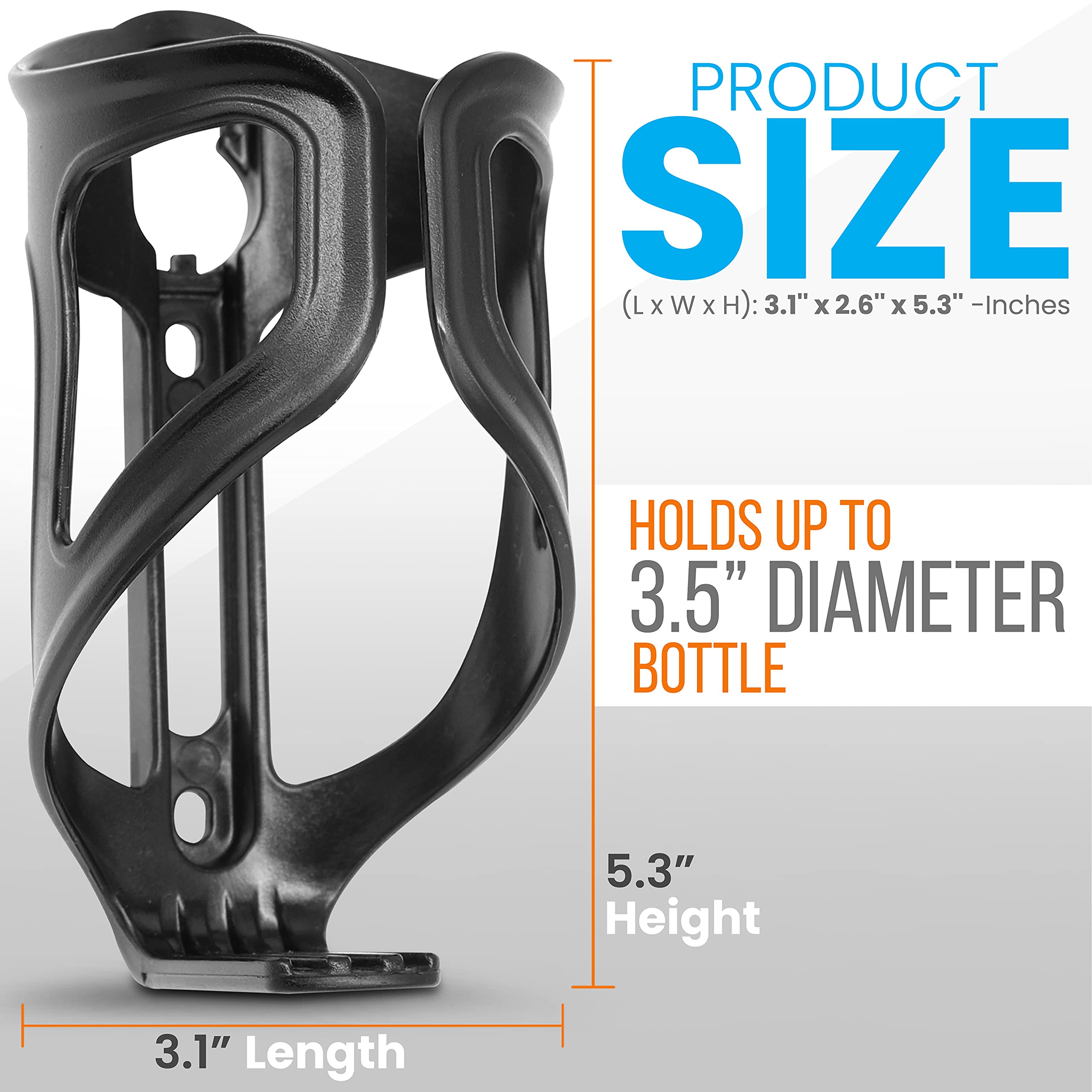 SereneLife Expandable Golf Push Cart Cup Holder - Universal Golf Bag Drink Holder for Bottles, Cans & Coffee Cups (3.5” Diameter) | Golf Accessories for Men | Perfect for Golf Courses, Driving Ranges & Outdoor Sports