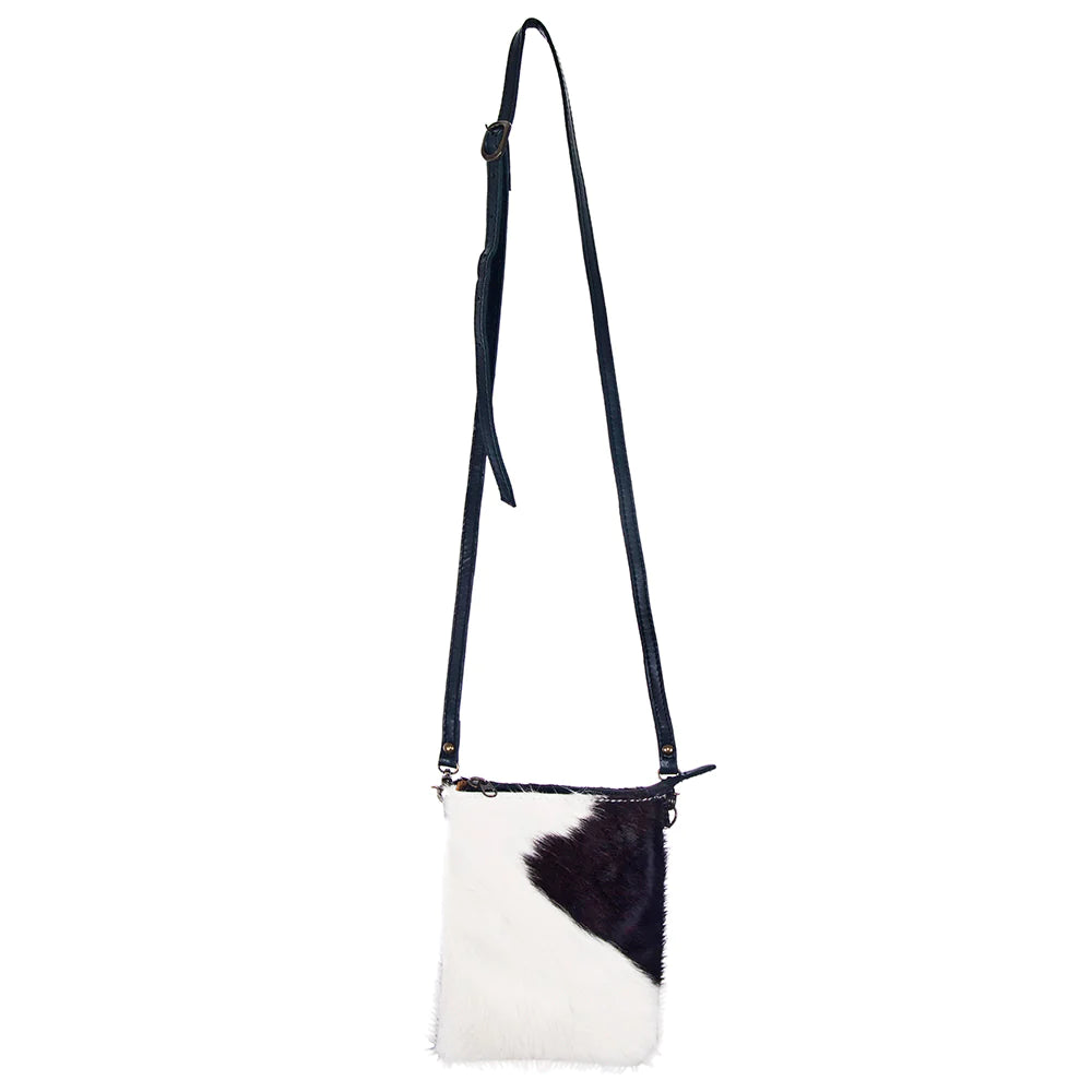 American Darling Genuine Leather Black and White Hide Messenger Bag - Stylish Crossbody Bag for Work, Travel & Everyday Use