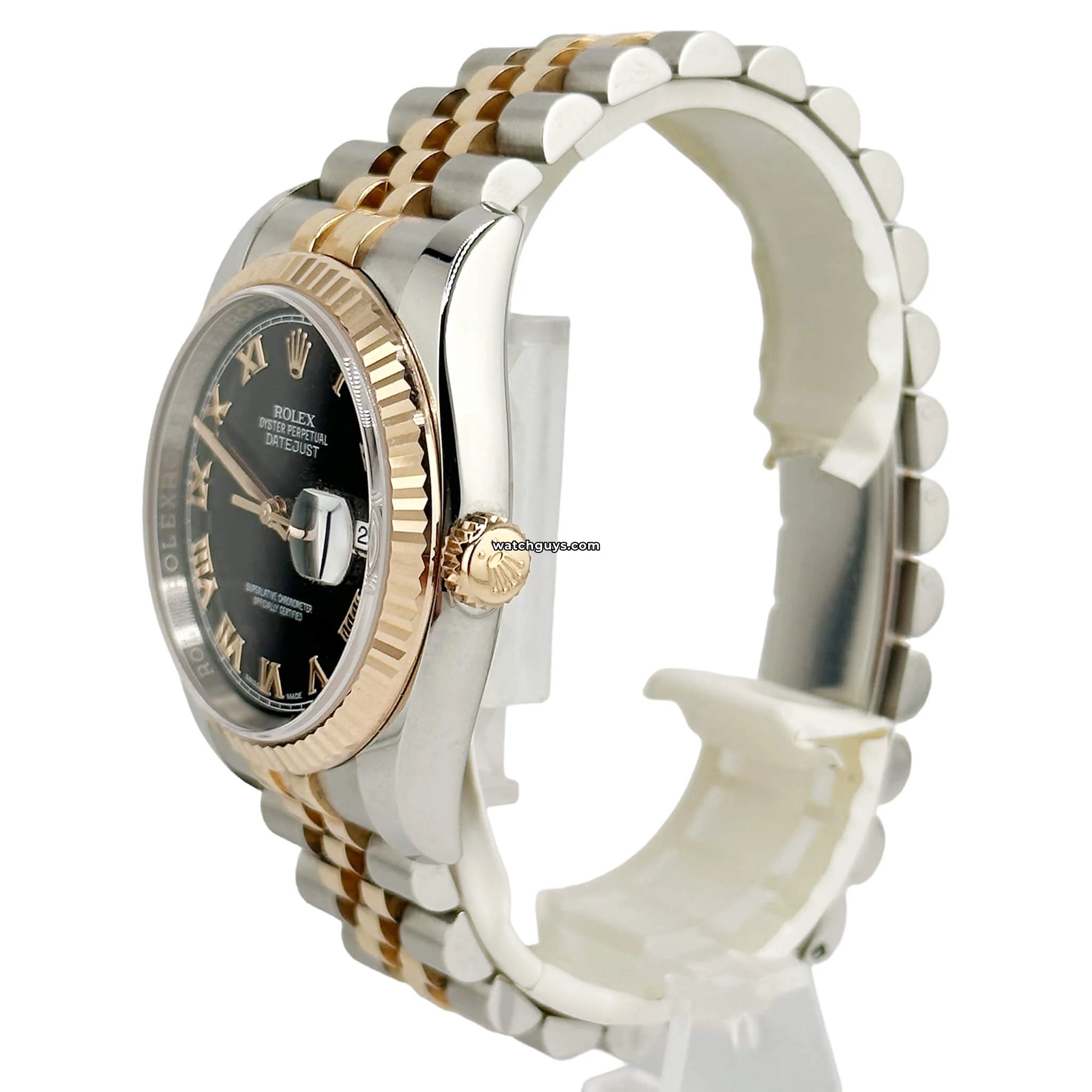 Rolex Datejust 116231 Men's Watch - Black Dial with Roman Numerals - Luxury Stainless Steel & 18K Gold Watch for Business, Formal & Special Occasions