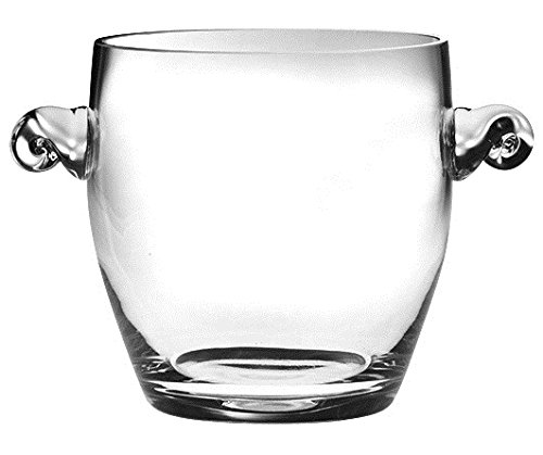 Barski Glass Ice Bucket & Wine Cooler - 7.25 Inch Tall Clear Glass with 2 Handles - European Made - Perfect for Chilling Champagne, Wine & Cocktails at Parties, Weddings & Home Bars