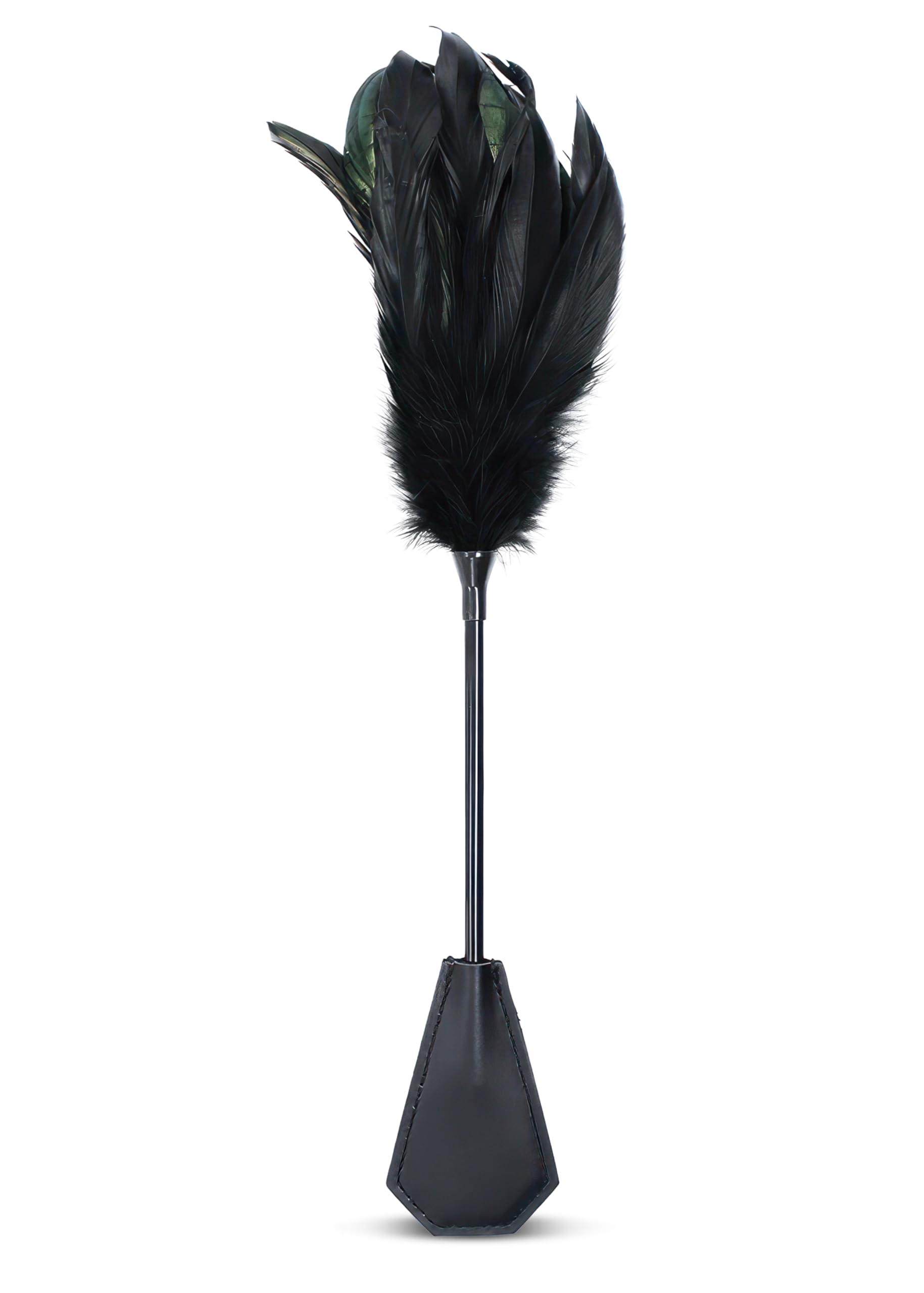 Sensual 15-Inch Black Faux Feather BDSM Tickler for Adults - Erotic Spanking & Flirting Foreplay Toy - Perfect for Bedroom Play, Couples Intimacy & Sensual Massage