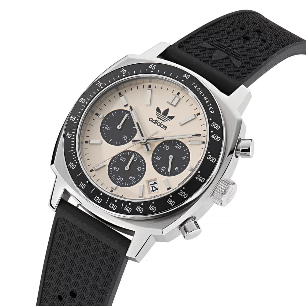 Adidas Originals Chronograph Black Rubber Strap Men's Watch AOFH23503 - Stylish Sports & Casual Wear for Everyday Use