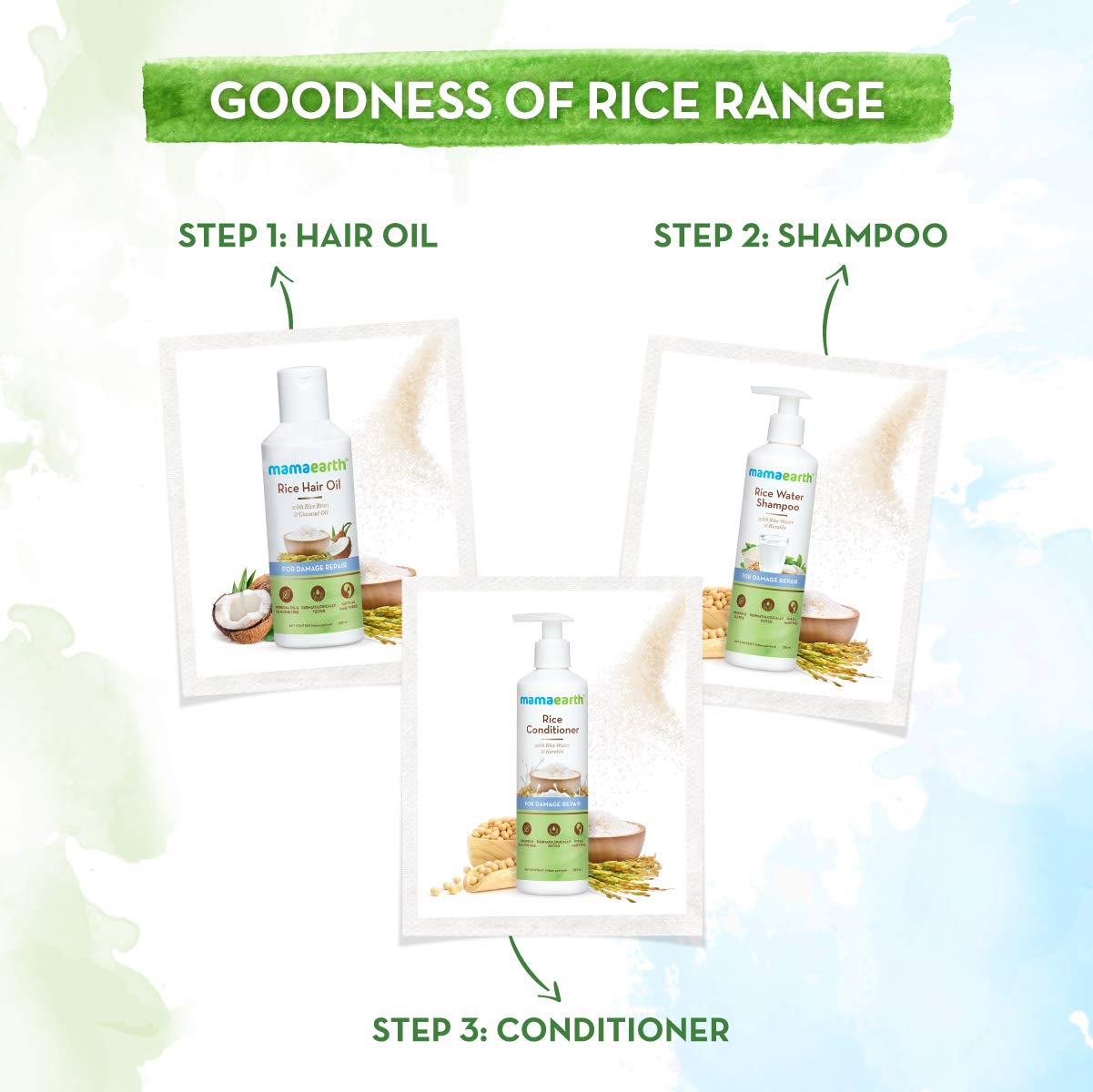 Mamaearth Rice Hair Oil 150ml - Natural Hair Growth & Shine Treatment for Dry, Damaged Hair - Perfect for Daily Nourishment & Scalp Care
