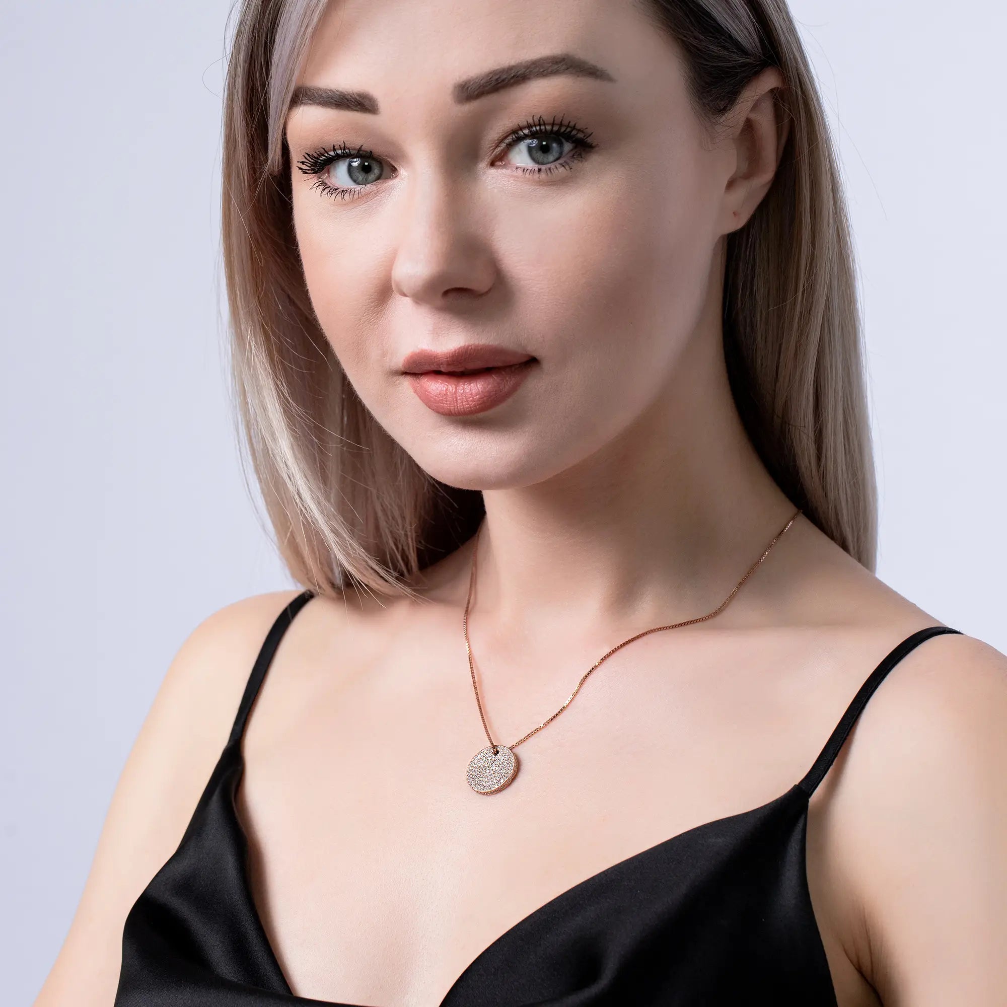 Reversible Rose Gold Necklace for Women - Elegant 18K Gold Plated Pendant Jewelry - Perfect for Parties, Weddings & Everyday Wear