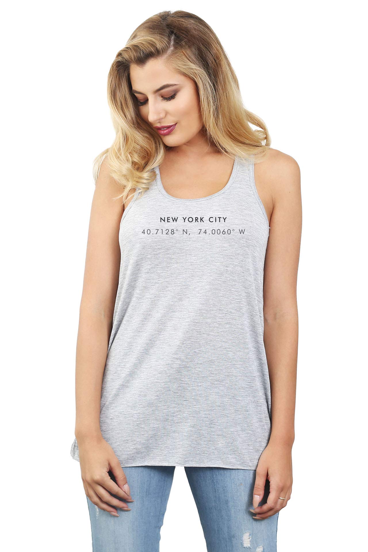 New York Coordinates Women's Fashion Sleeveless Flowy Racerback Tank Top - Perfect for Summer, Gym, Yoga & Casual Wear