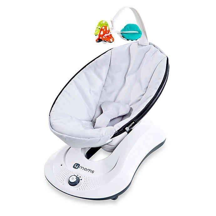 4Moms Rockaroo Classic Grey Baby Swing - Automatic Infant Rocker with Soothing Motions for Newborns & Toddlers - Perfect for Nursery, Playroom & Relaxation