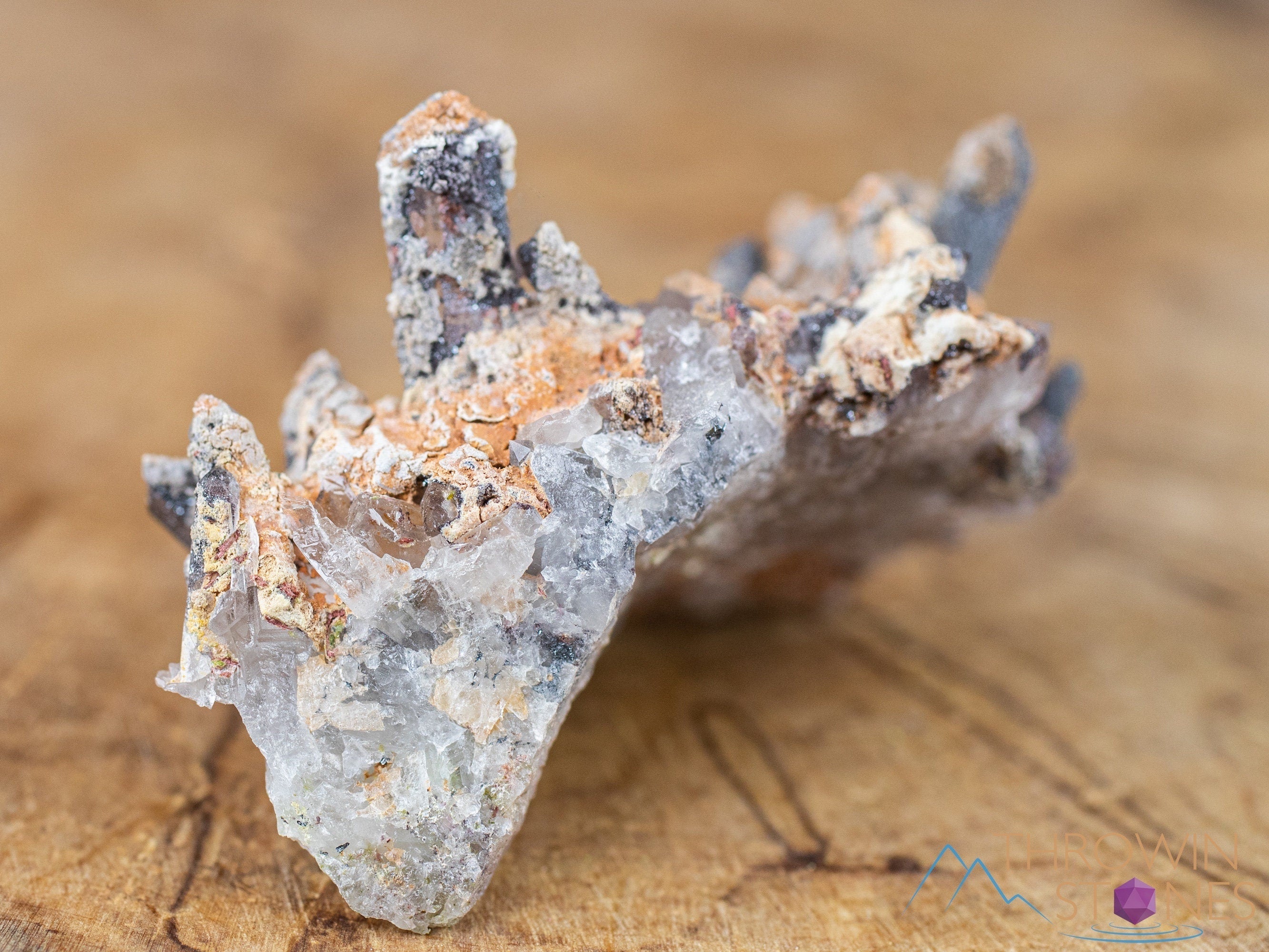 Natural MESSINA QUARTZ Raw Crystal Cluster with Specular HEMATITE - Healing Stones for Home Decor, Housewarming Gift, Meditation & Energy Work (41896) | Perfect for Crystal Grids, Office Desk & Spiritual Spaces