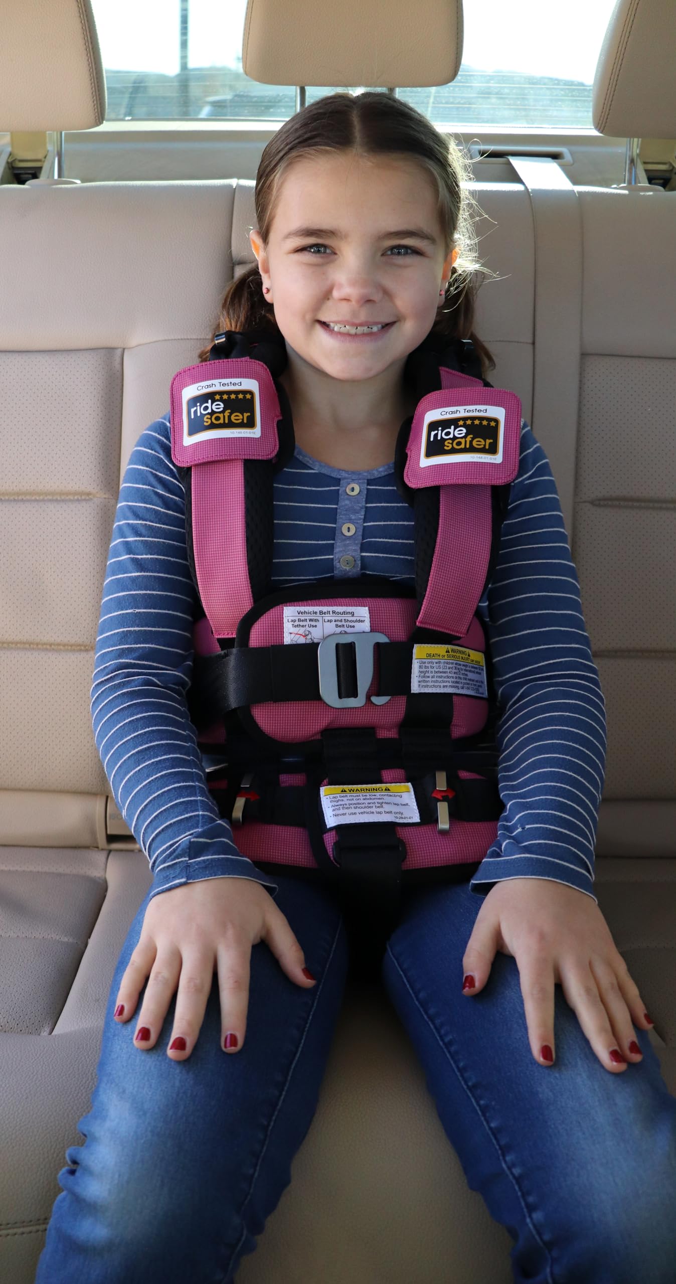 Extra Small Pink Lightweight Compact Portable Car Seat for Babies & Toddlers - Safe Travel & Everyday Child Safety - Ideal for Airplanes, Cars & Strollers
