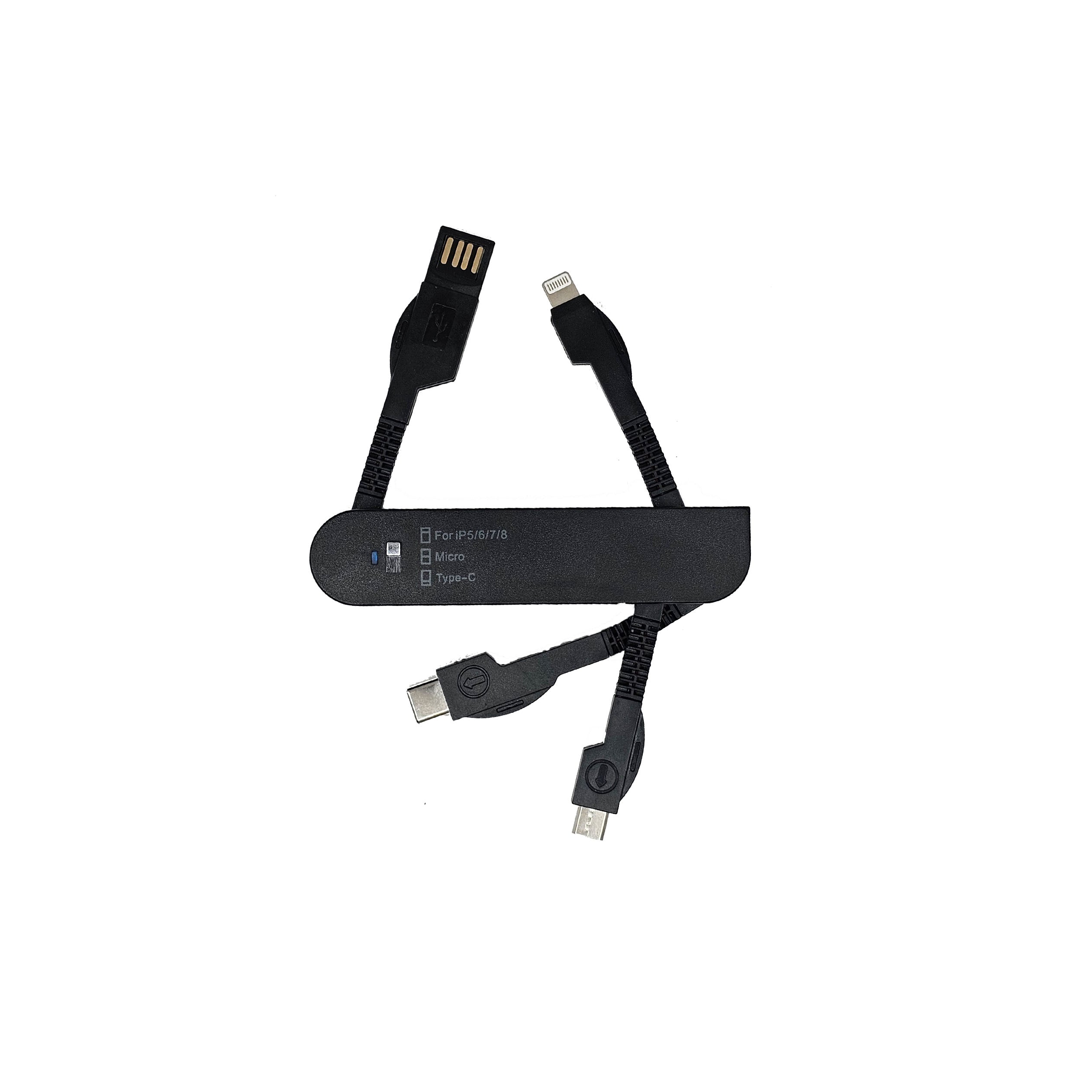 3-in-1 Charging Cable for iPhone, Android & USB-C Devices - Fast Charging & Data Sync - Perfect for Home, Office & Travel
