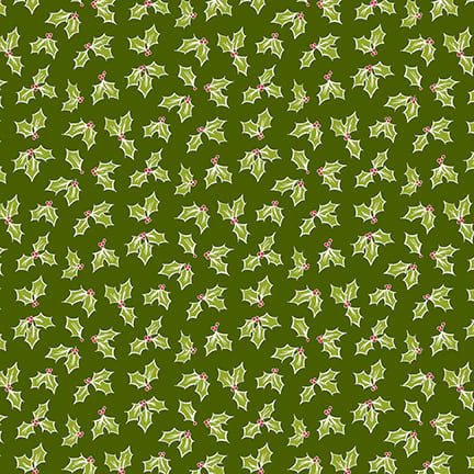 Buttermilk Basin Green Holly Christmas Fabric by the Yard - Perfect for Holiday Quilting, DIY Decorations, and Festive Sewing Projects