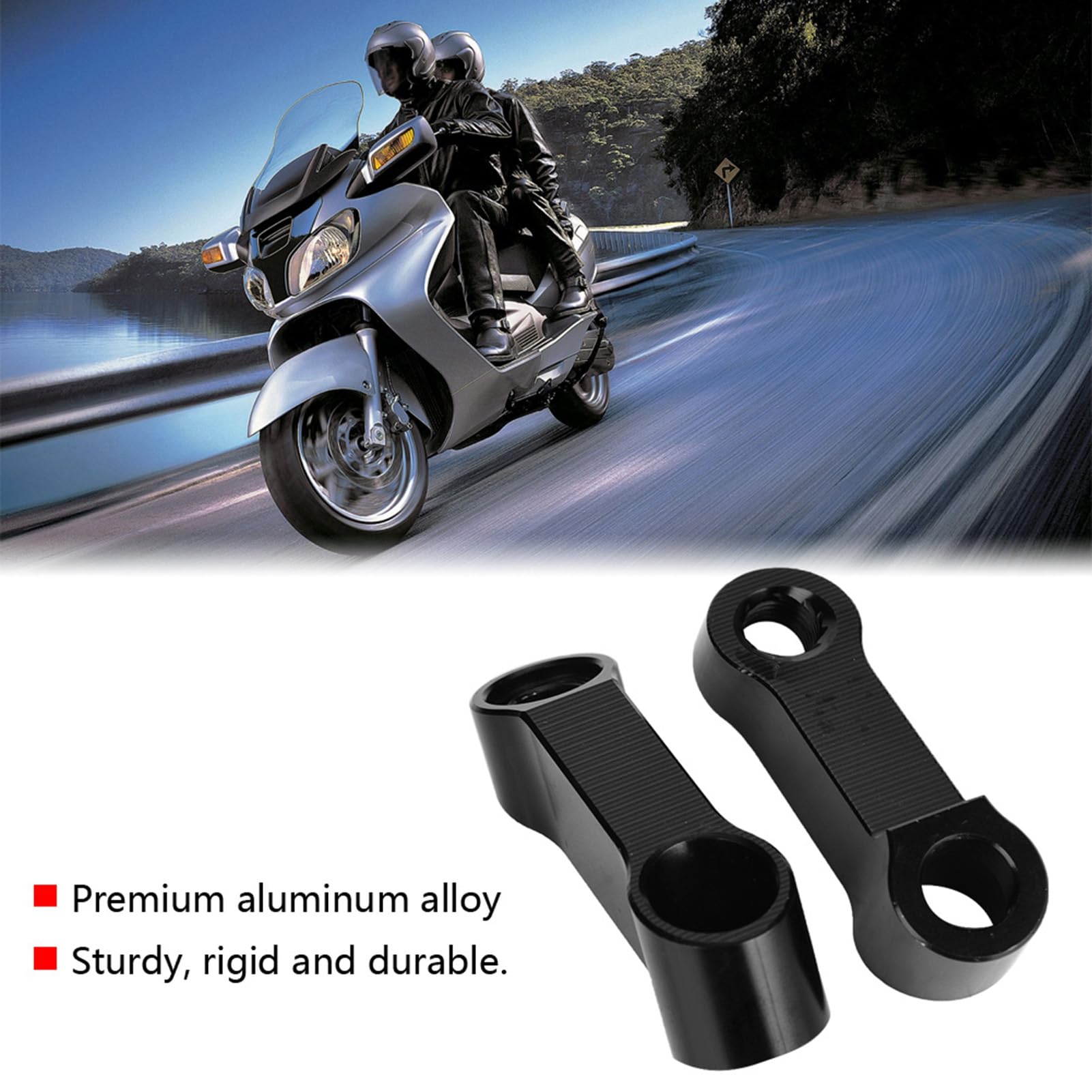Motorcycle Mirror Riser Extender Kit 10mm/8mm - for Scooters & Bikes