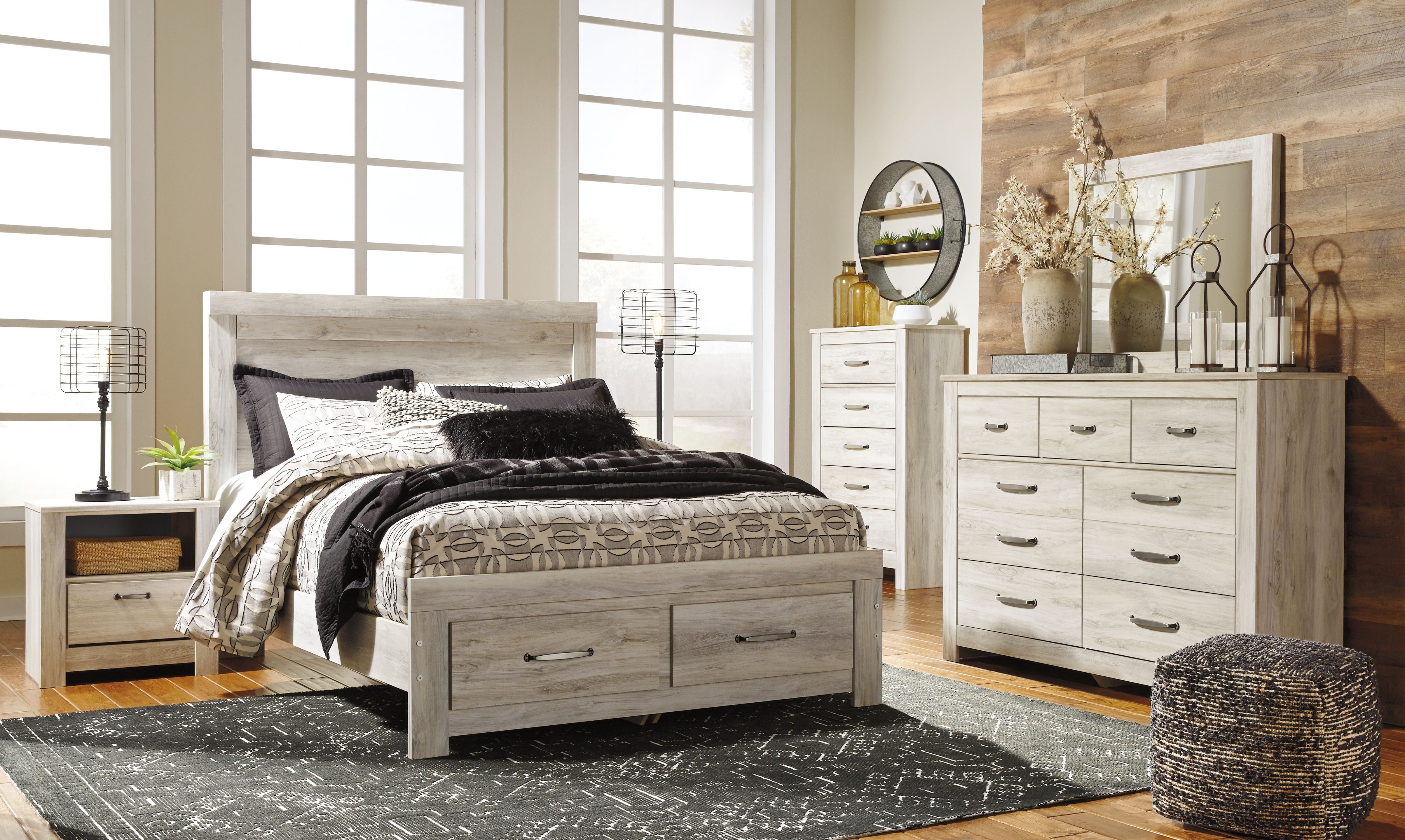 Bellaby Modern Panel Bed Frame - Queen Size, Wooden Platform Bed with Headboard & Footboard - Perfect for Bedroom, Guest Room & Dormitory