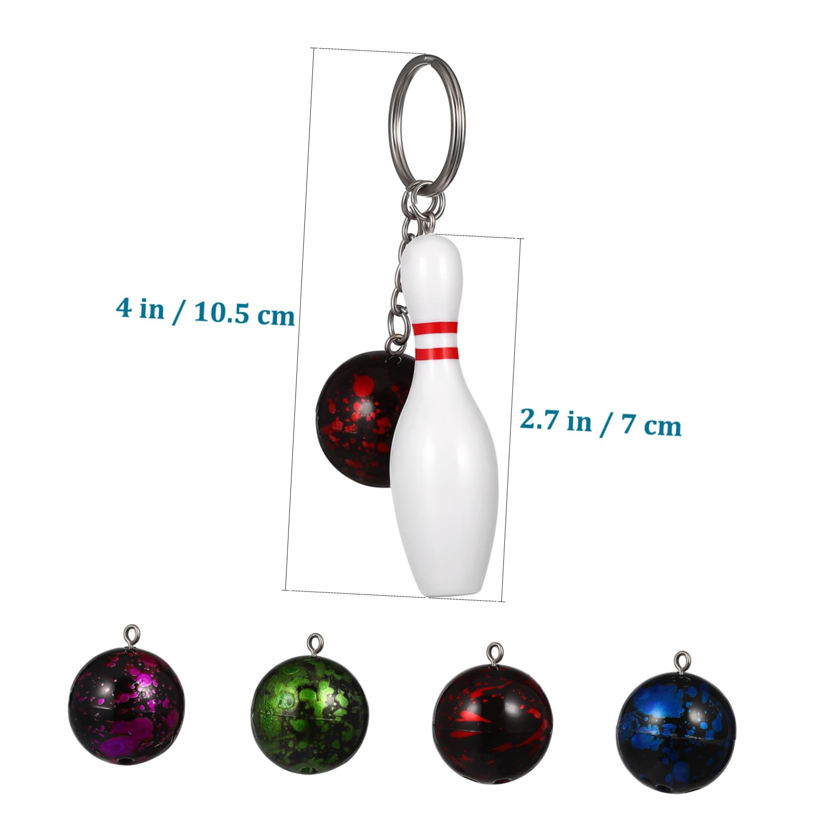 BELLIFY 30 Pcs Kids Bowling Keychain Set - Durable Plastic & Stainless Steel Toy Bag for Boys - Perfect for Birthday Gifts, Party Favors, and Travel Accessories