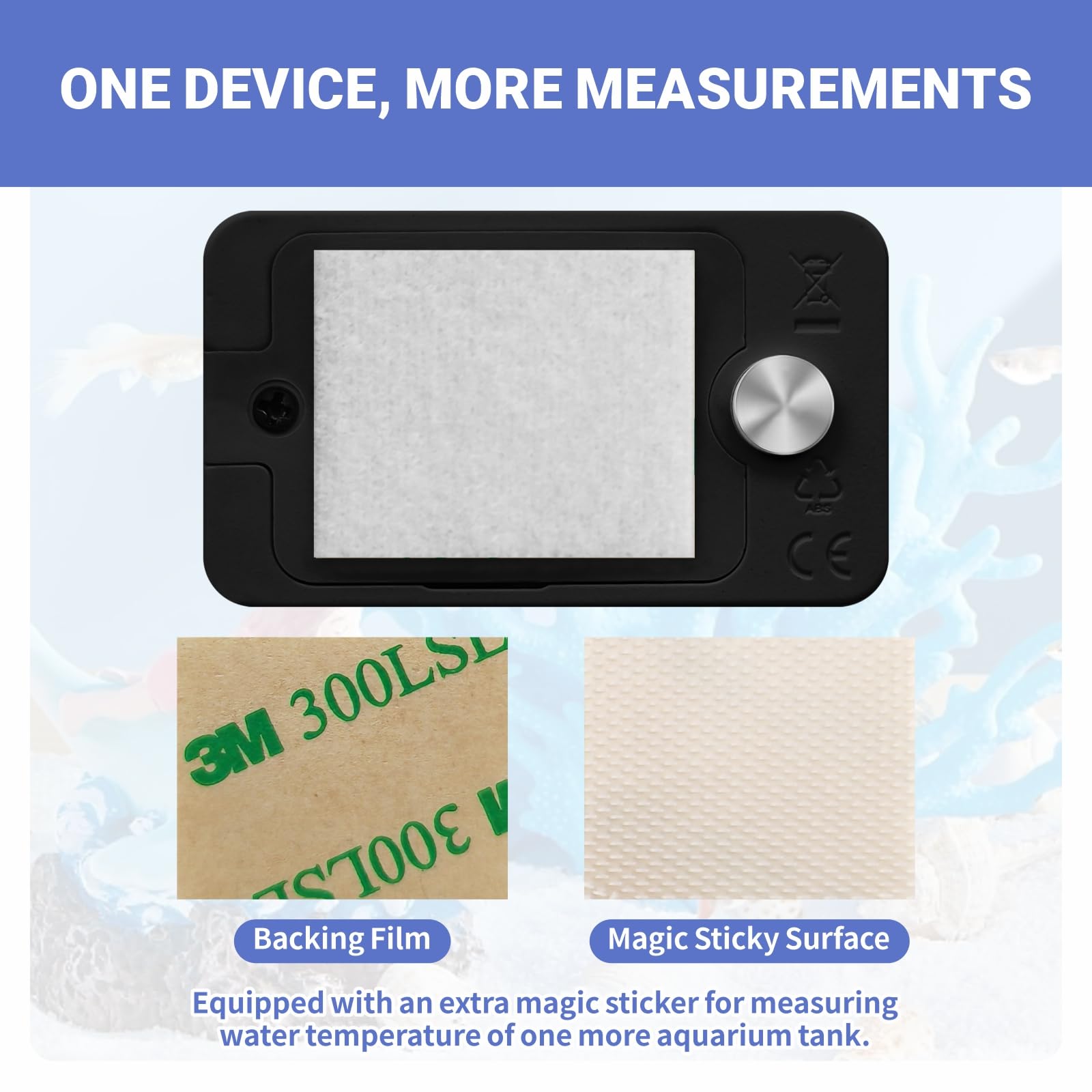 Digital Aquarium Thermometer with LED Display - for Fish Tanks & Aquariums (2-Pack)