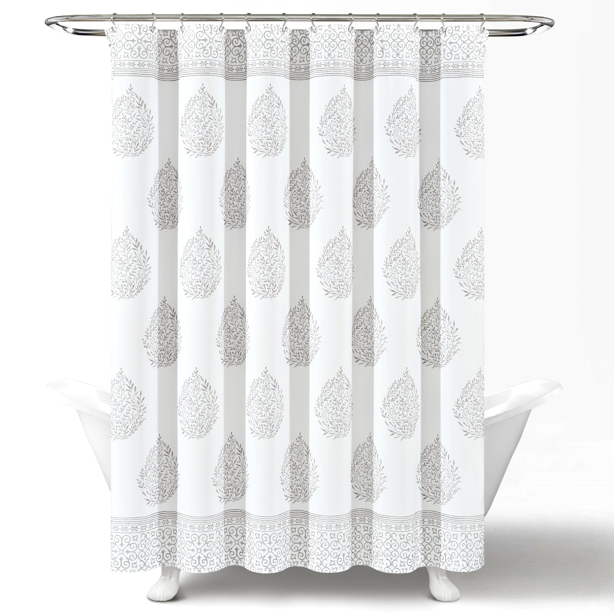 Waterproof Teardrop Leaf Shower Curtain - Modern Botanical Bathroom Decor for Spa-Like Experience | Perfect for Bathrooms, Guest Rooms & Dorm Showers