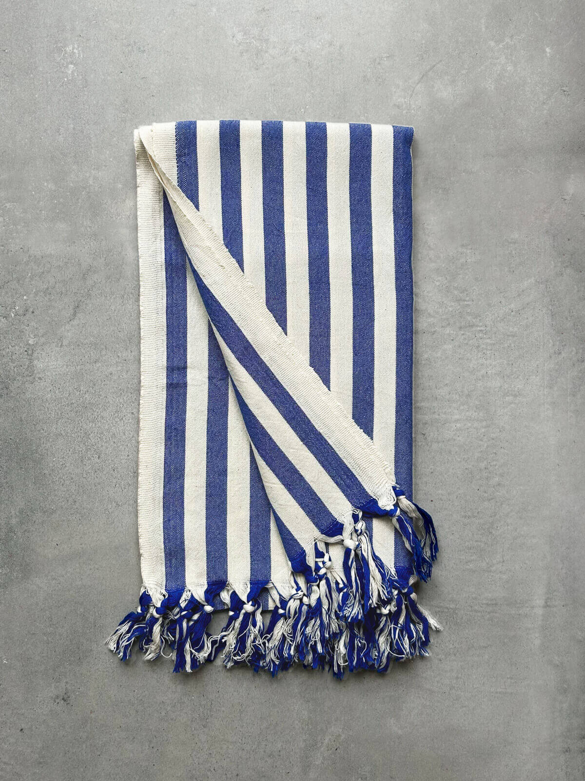Brighton Stripe Hammam Towel - Soft & Absorbent Turkish Bath Towel, Lightweight & Quick-Dry, Perfect for Beach, Pool, Spa & Yoga (Blue)