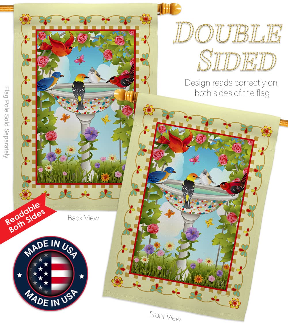 Birds Decorative House Flag Set 28x40 - Garden Decor for Outdoor & Patio