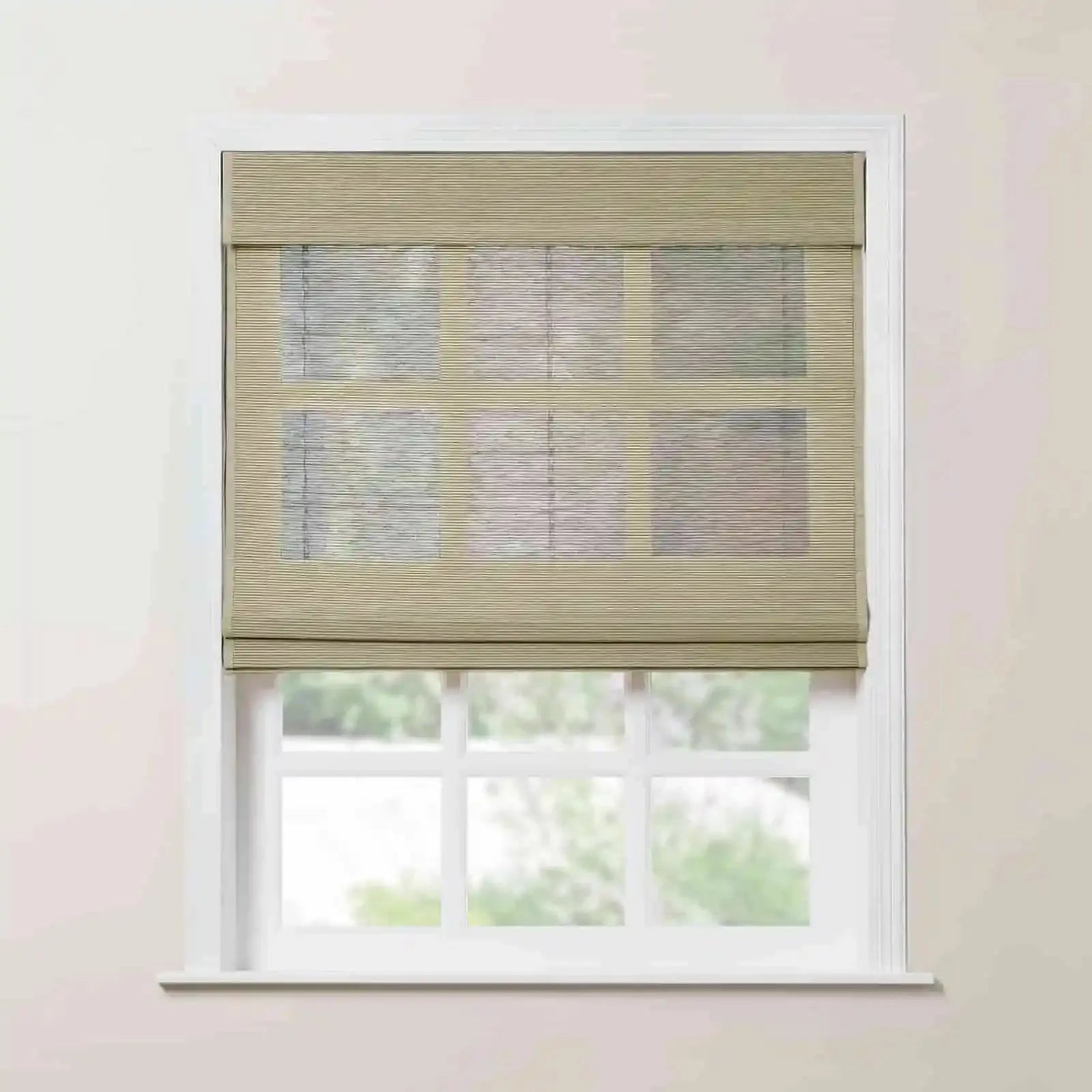 Rae Natural Ramie Bamboo Woven Shades - Series P | Eco-Friendly Window Coverings for Living Room, Bedroom & Patio | Light Filtering & UV Protection